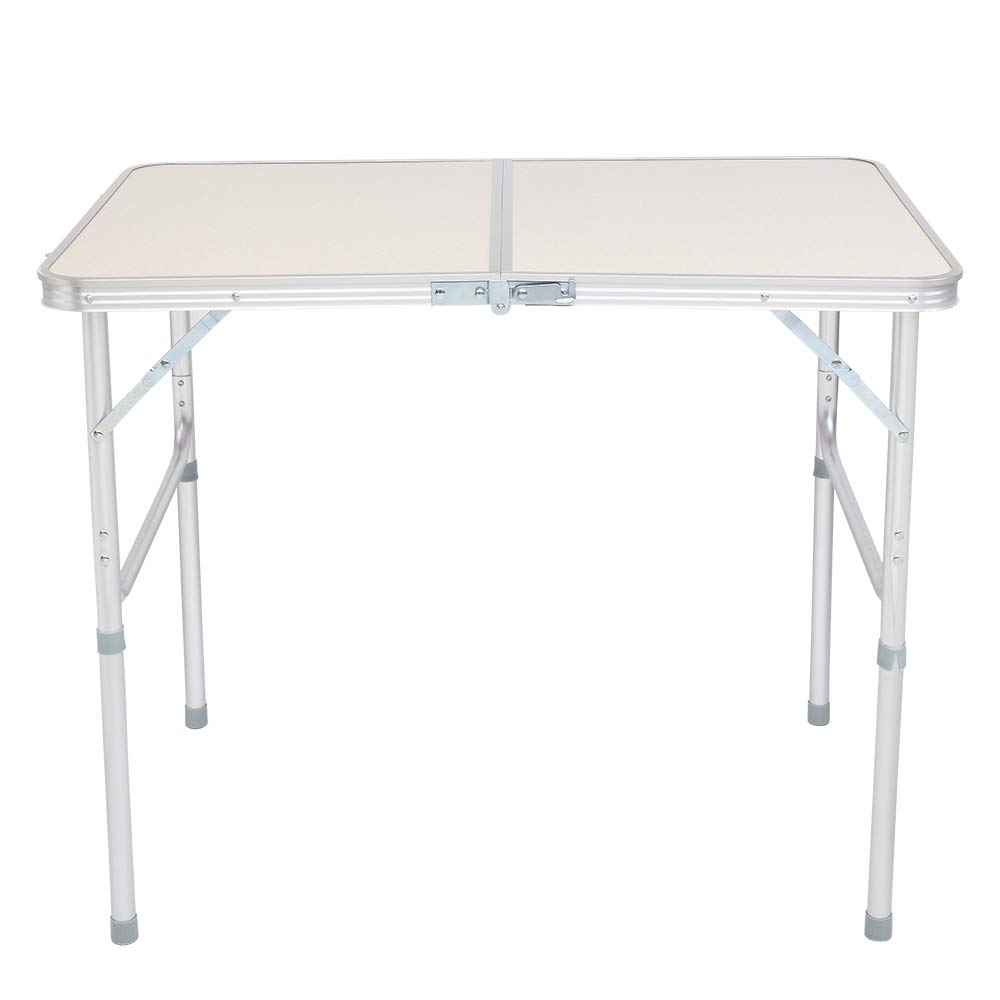3FT Lightweight Aluminum Folding Camping Table - Portable Outdoor Picnic Table with Carrying Handle for Backpacking, Beach, Tailgating & RV Trips
