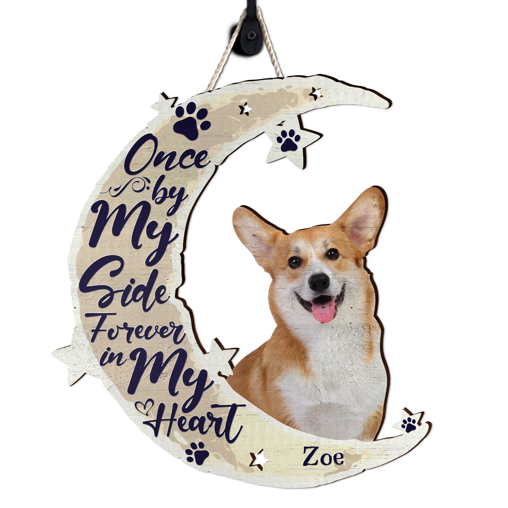Personalized Dog Memorial Wood Sign - Custom All Over Printed Dog Memorial Gift for Home Decor (8