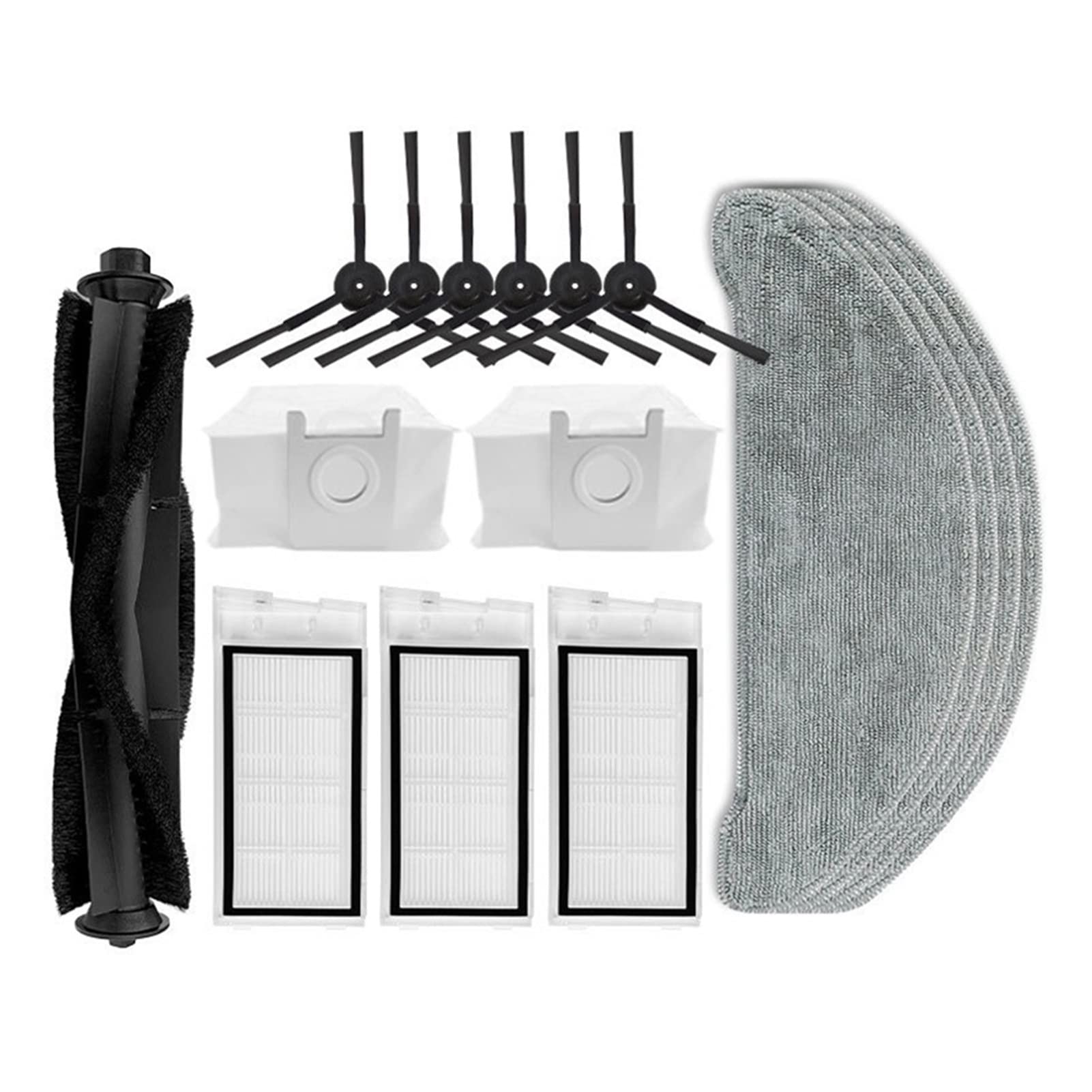 Oubaiyi Vacuum Cleaner Replacement Parts Kit for ROIDMI EVE Plus - Main Brush, Side Brushes, Dust Bags, HEPA Filters & Mop Cloths - Compatible Accessories for Home Cleaning, Kitchen & Hard Floor Care
