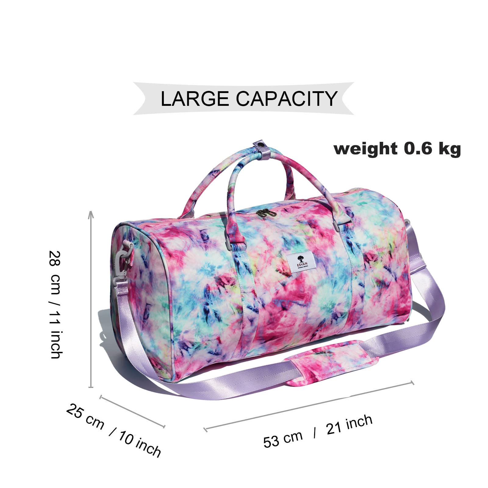Waterproof Floral Duffle Bag - Gym, Beach & Travel Weekender Bag for Women & Men - Perfect for Workouts, Vacations & Daily Commute