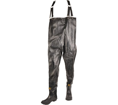 Herco Heavy Duty Rubber Chest Waders for Men - Size 7 Brown - Waterproof Fishing & Hunting Waders for Outdoor Adventures