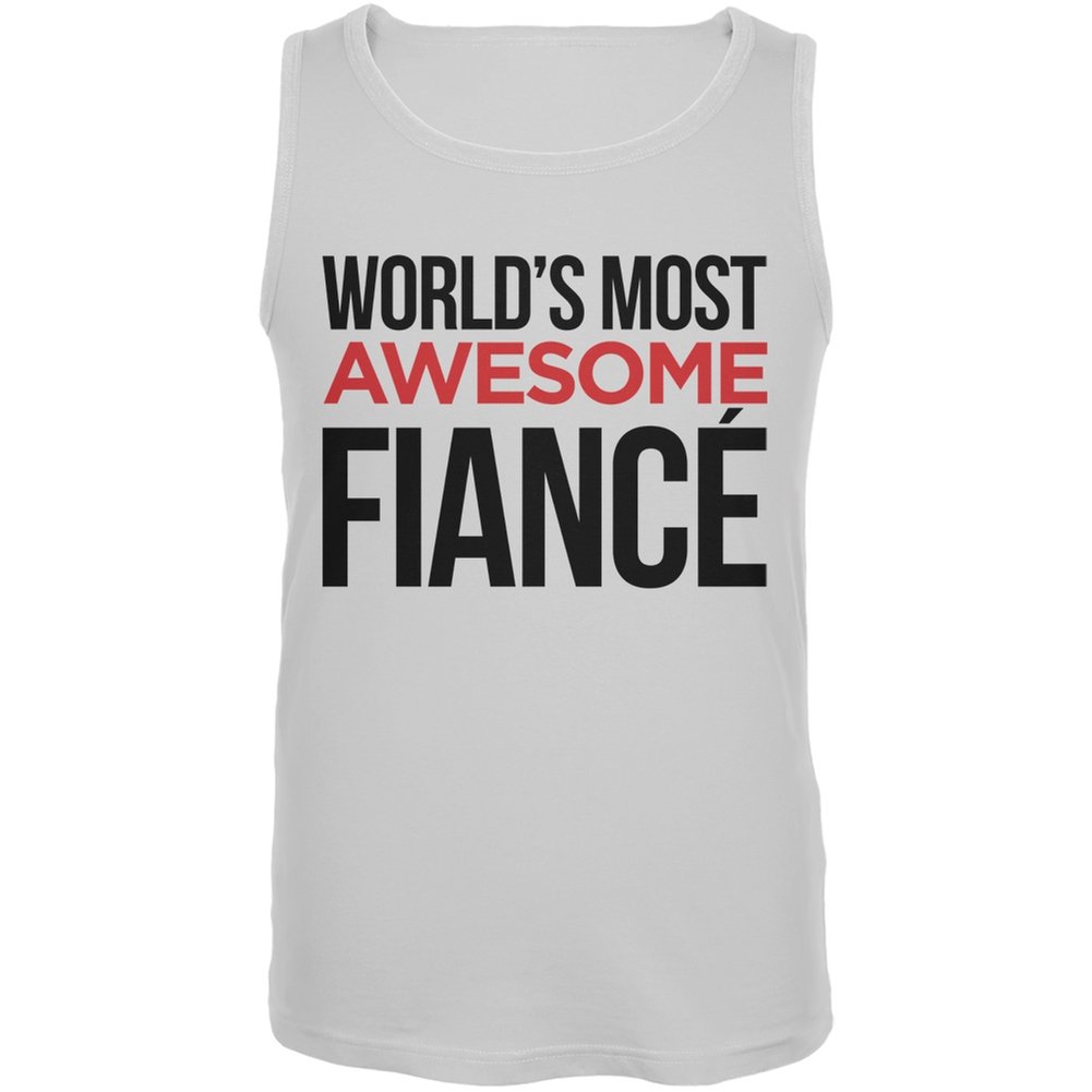 World's Best Fiance White Men's Tank Top - Small - Perfect for Beach, Gym & Summer Outfits