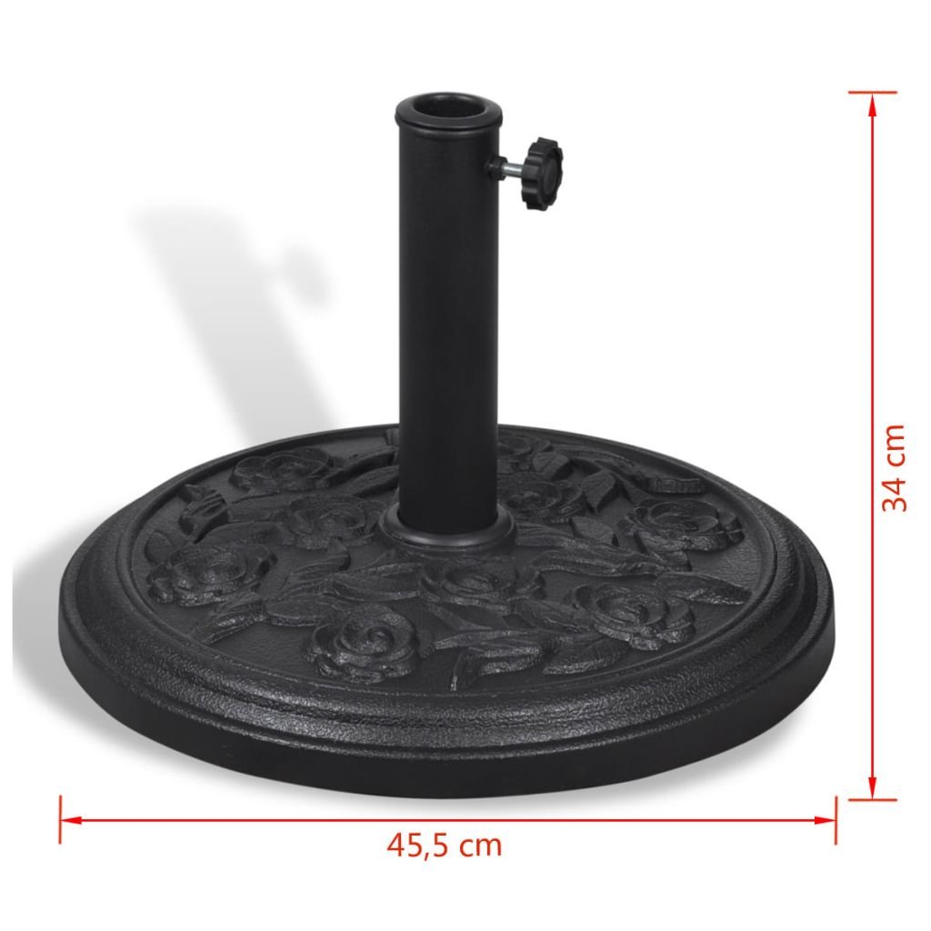 Heavy Duty Concrete Parasol Base Stand - Round Market Patio Umbrella Holder for Outdoor, Garden, Poolside & Backyard Use
