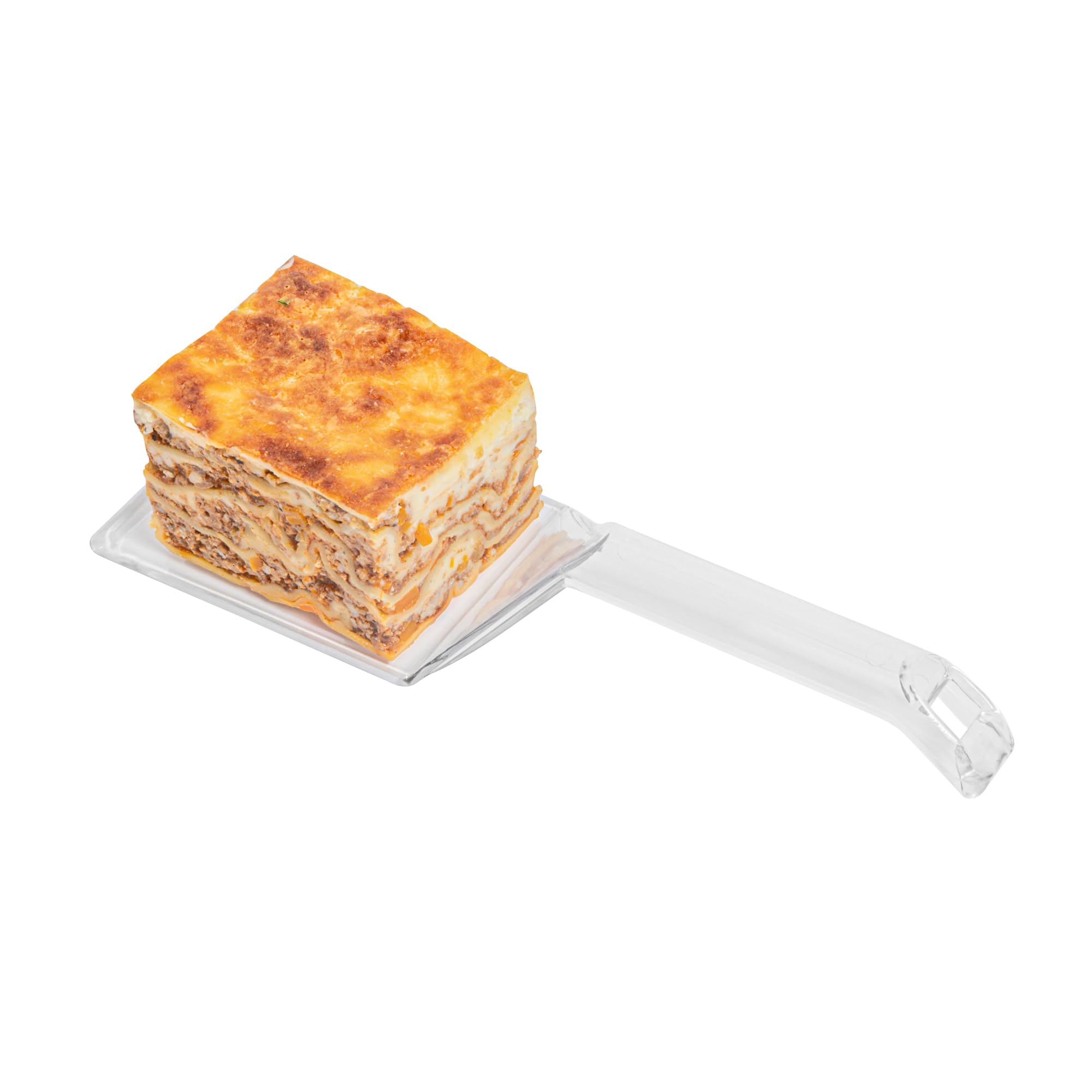 Restaurantware Cater Tek 10 Inch Disposable Serving Spatulas - 100 Pack Heavy-Duty Clear Plastic Lasagna Spatulas with Wide Edge & Comfortable Handle for Brownies, Cakes, Eggs - Perfect for Catering, Buffets, and Food Service