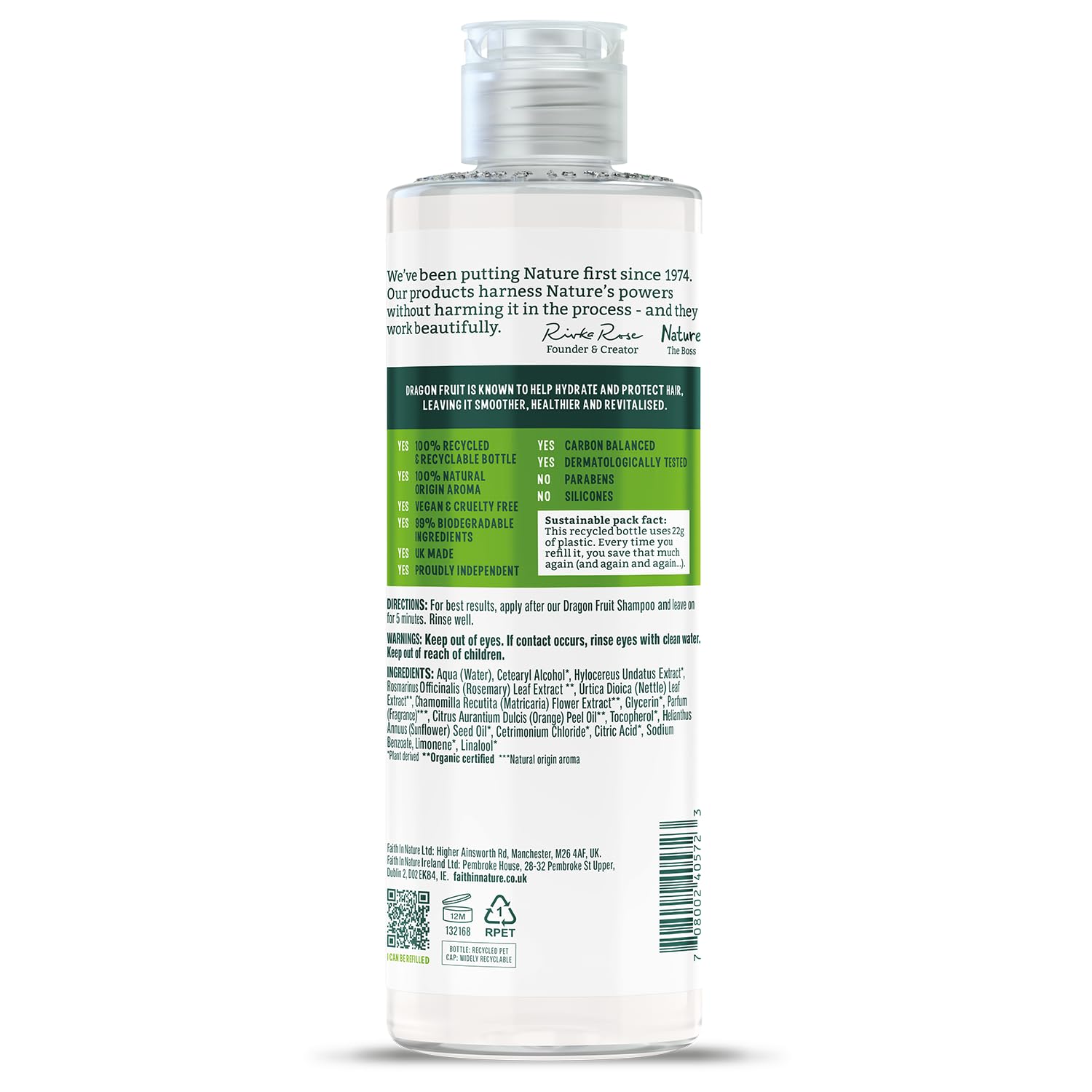 Faith in Nature Dragon Fruit Hair Conditioner 400ml - Hydrating & Nourishing for Dry, Damaged Hair - Perfect for Daily Use & Salon-Quality Results at Home