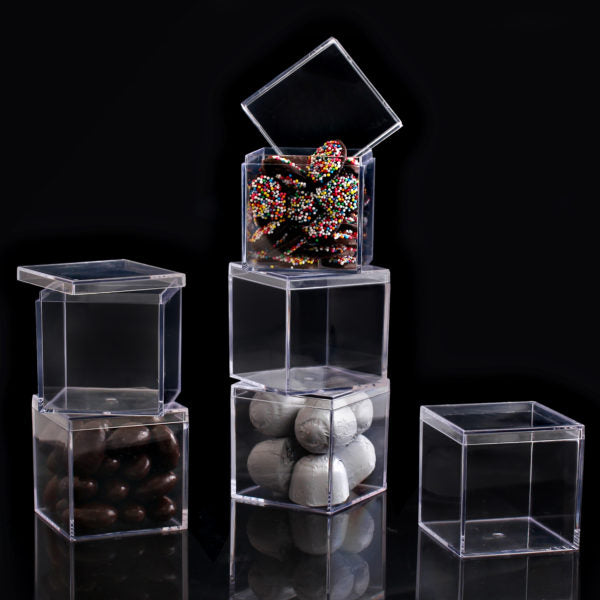 2 Inch Clear Square Plastic Boxes with Lid - 6 Pack for Jewelry, Crafts, and Small Storage | Organize Beads, Buttons, and DIY Supplies