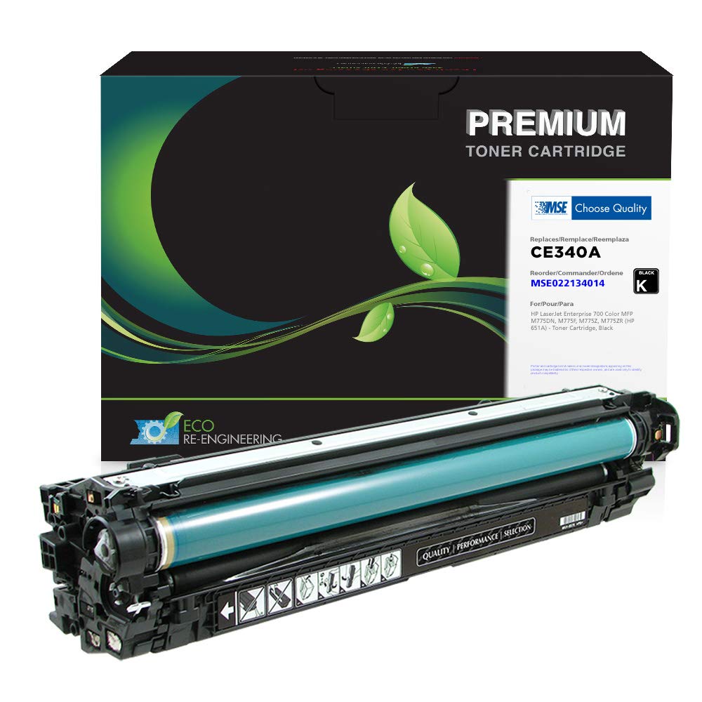 High-Quality MSE Remanufactured Toner Cartridge Replacement for HP CE340A/651A | Black Ink | Compatible with HP Printers | Perfect for Home & Office Printing Needs