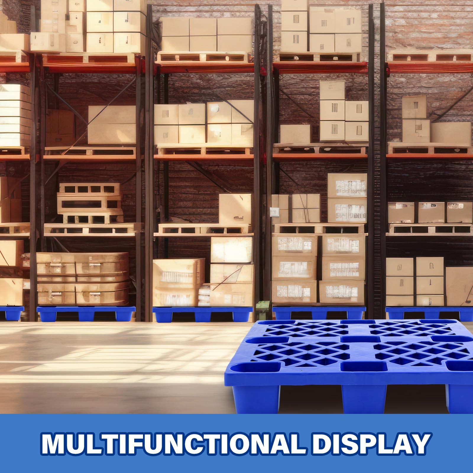 4-Pack Heavy Duty Plastic Pallet Grid Pads – 1764 Lbs Capacity, Waterproof & Lightweight – 31.5