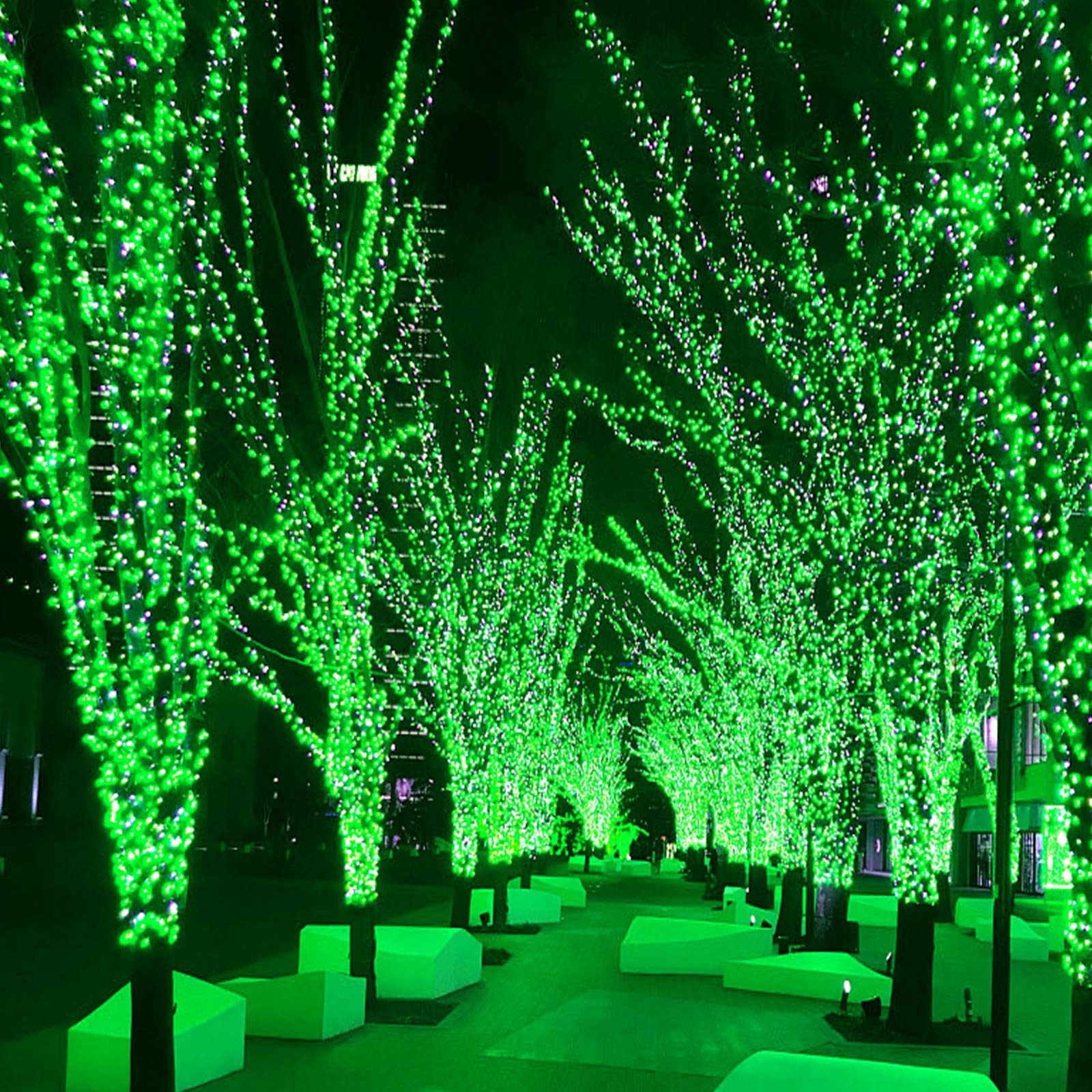 Twinkle Star 16ft Green Battery Operated LED String Lights - 8 Lighting Modes, Waterproof Outdoor Fairy Lights for St. Patrick's Day, Christmas, Wedding, Garden, Patio & Party Decorations | Perfect for Tree Trimming, Backyard Lighting and Holiday Celebrations
