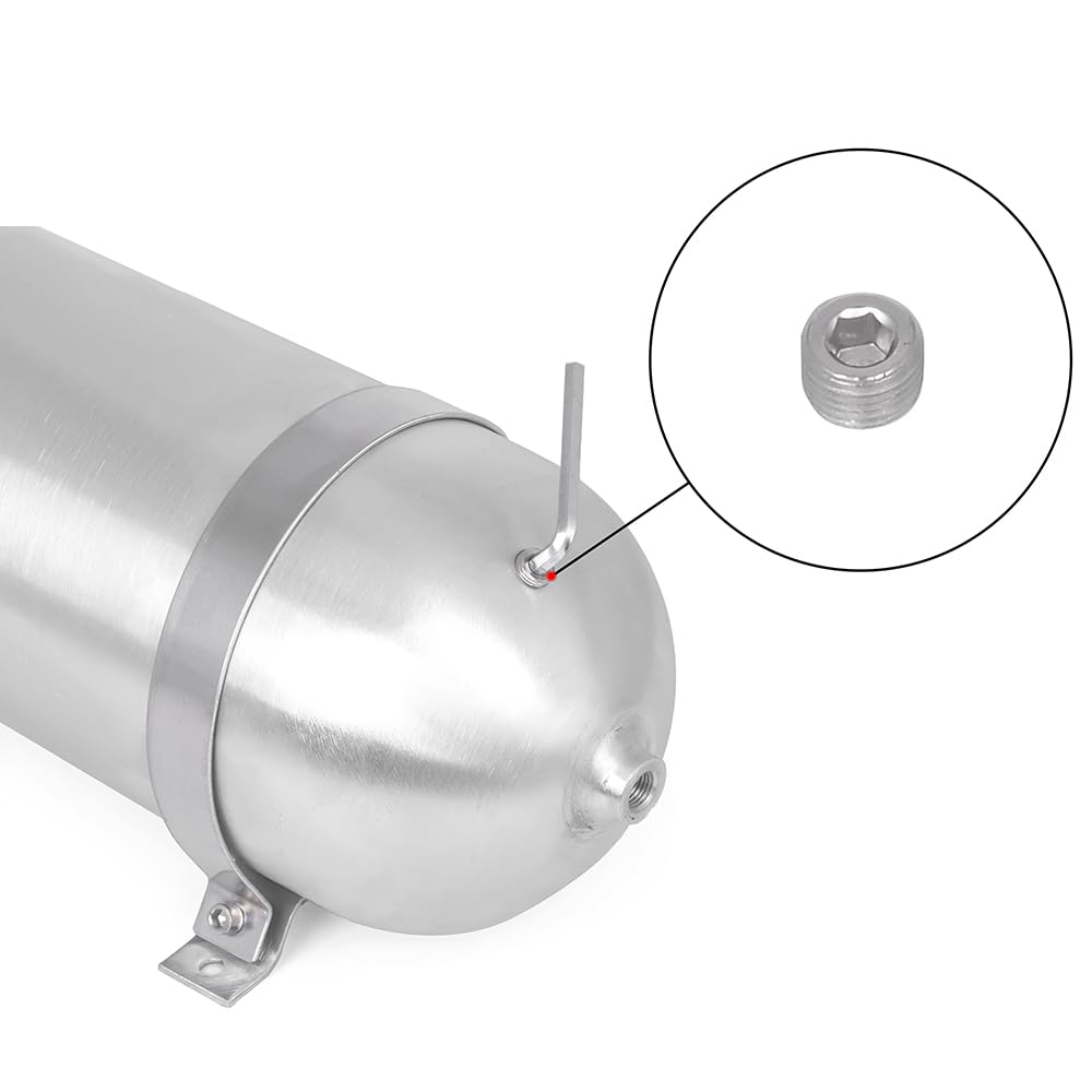 3.7 Gallon Aluminum Air Tank with 1/4 Inch NPT Ports - Lightweight & Durable Air Suspension Compressor Tank for Cars, Trucks, and Motorcycles - Perfect for Off-Roading, Custom Builds, and Performance Upgrades