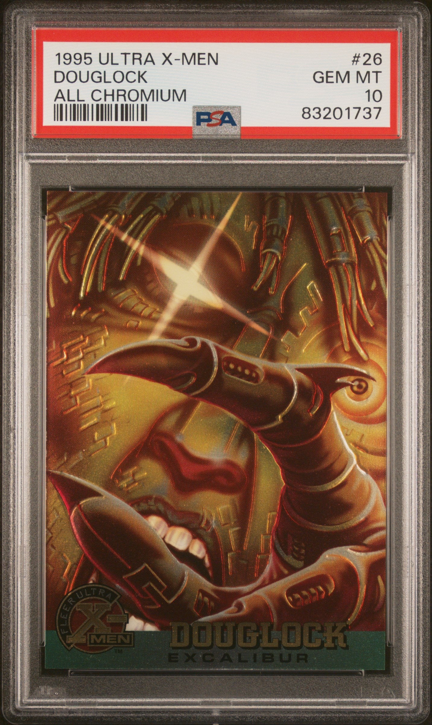 1995 Ultra X-Men All Chromium Douglock #26 PSA 10 Graded Trading Card - Perfect for Marvel Collectors & Comic Book Fans | Display, Investment, or Gift Idea