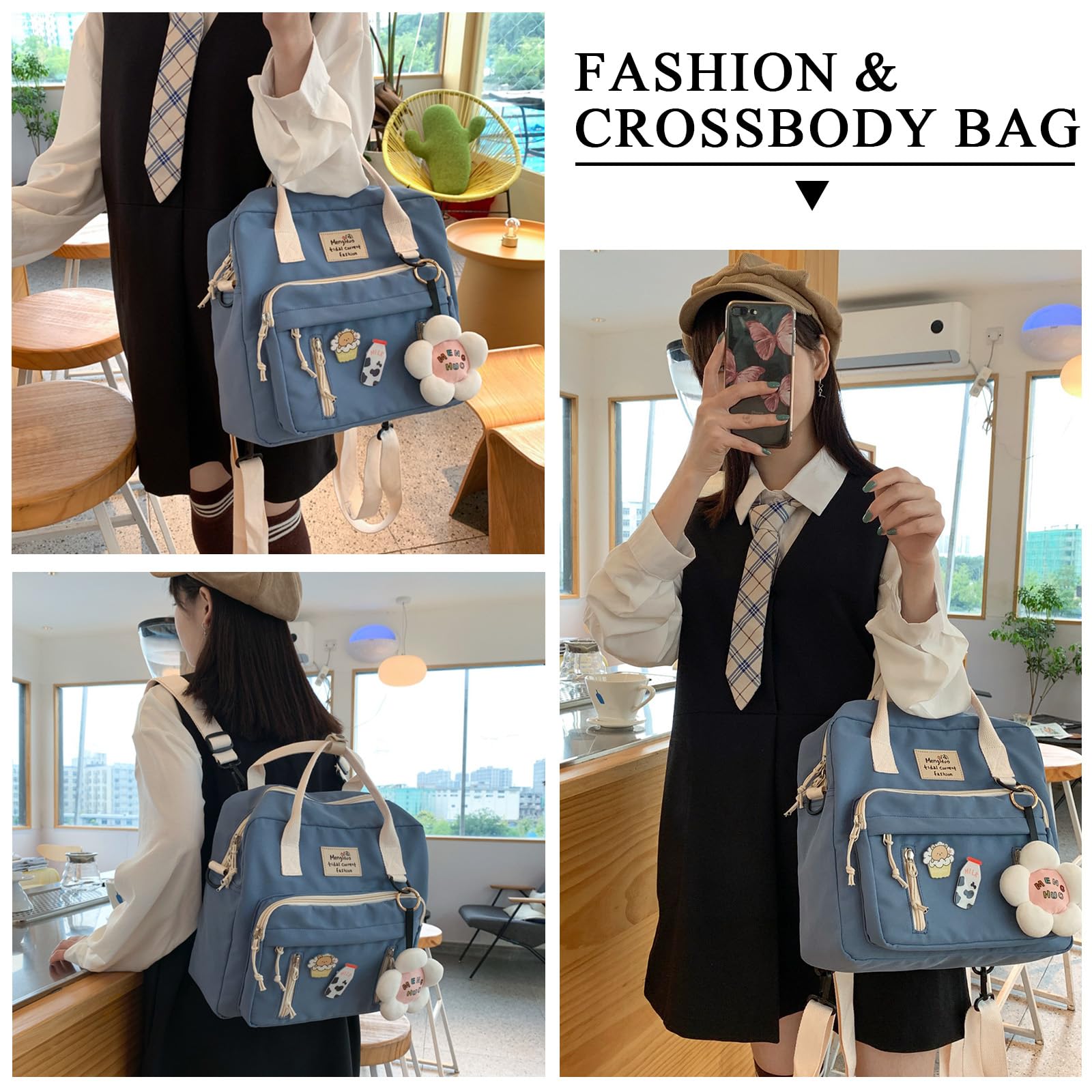 Kawaii Messenger Bag - Cute Japanese Crossbody Backpack for School & Travel