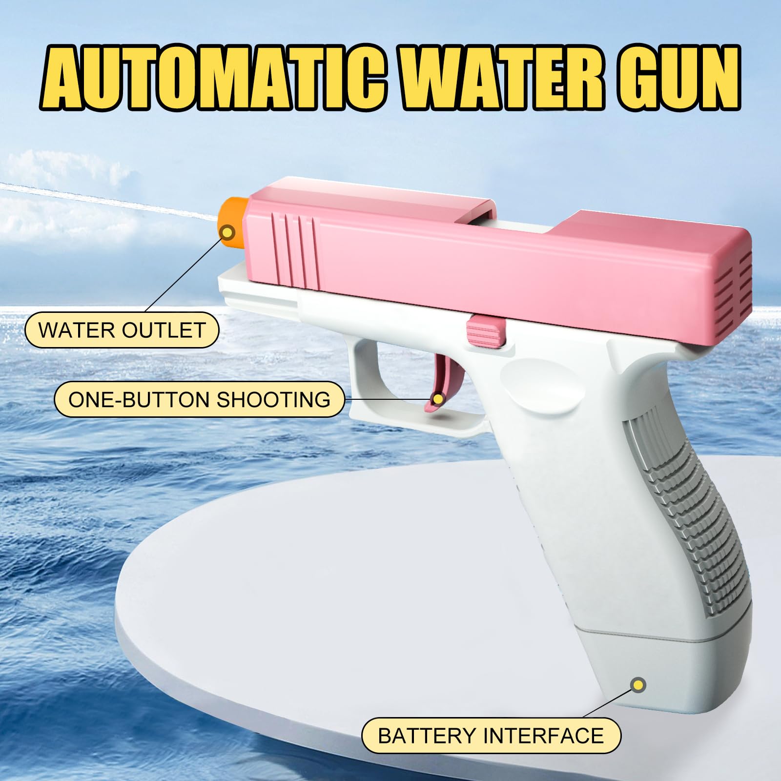 2 Pack Long Range Water Guns for Kids & Adults - Outdoor Water Blaster Pistol Toys for Summer Pool Beach Battles, Water Soaker Guns for Boys Girls (Pink & Blue) CY001 - Perfect for Backyard Parties, Picnics & Outdoor Water Play