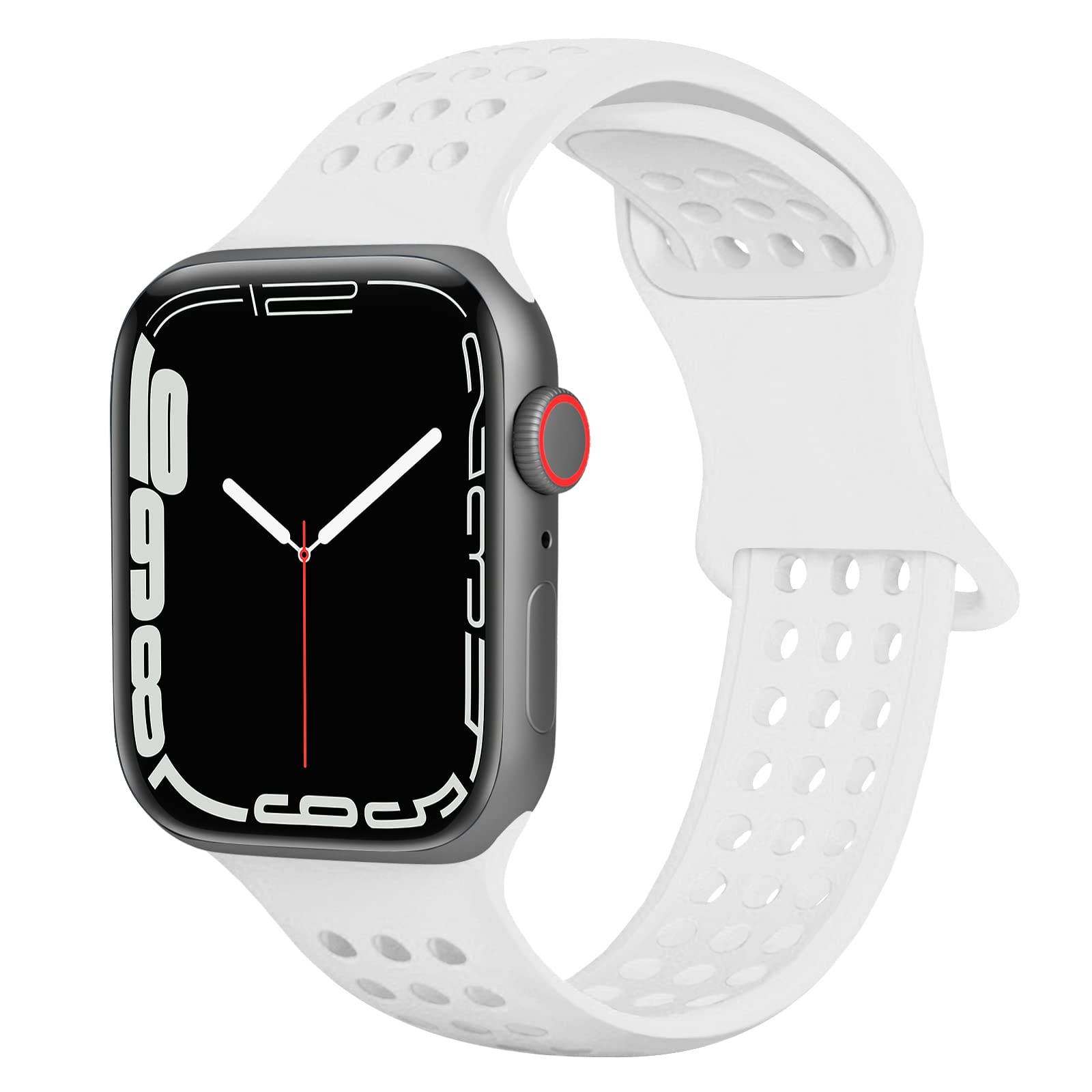 Lyfatz Sport Bands for Apple Watch 38mm 40mm 41mm 42mm 44mm 45mm 49mm - Breathable Soft Silicone Replacement Strap Compatible with iWatch Series SE Ultra 8 7 6 5 4 3 2 1 - Perfect for Running, Gym Workouts & Everyday Wear