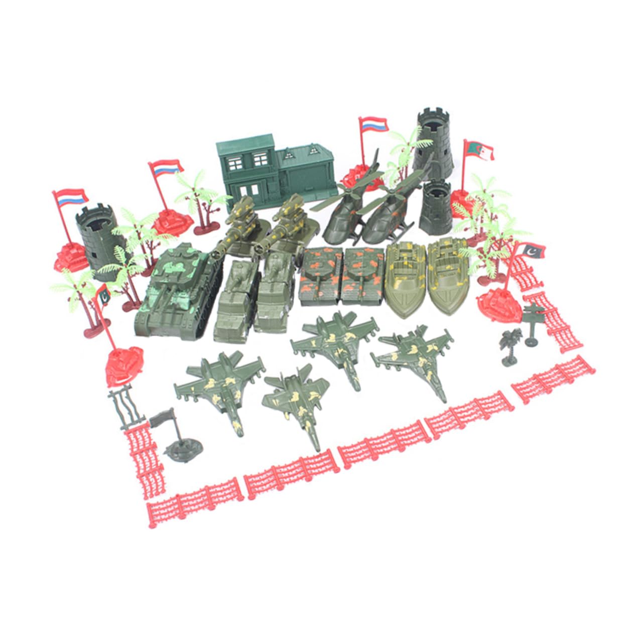 82 Pcs Mini Military Toy Playset - Army Soldier Figures, Tanks & Vehicles for Kids - Imaginative Play, Sand Table Decor & Child Development Activities - Perfect for Birthday Gifts & Pretend War Games