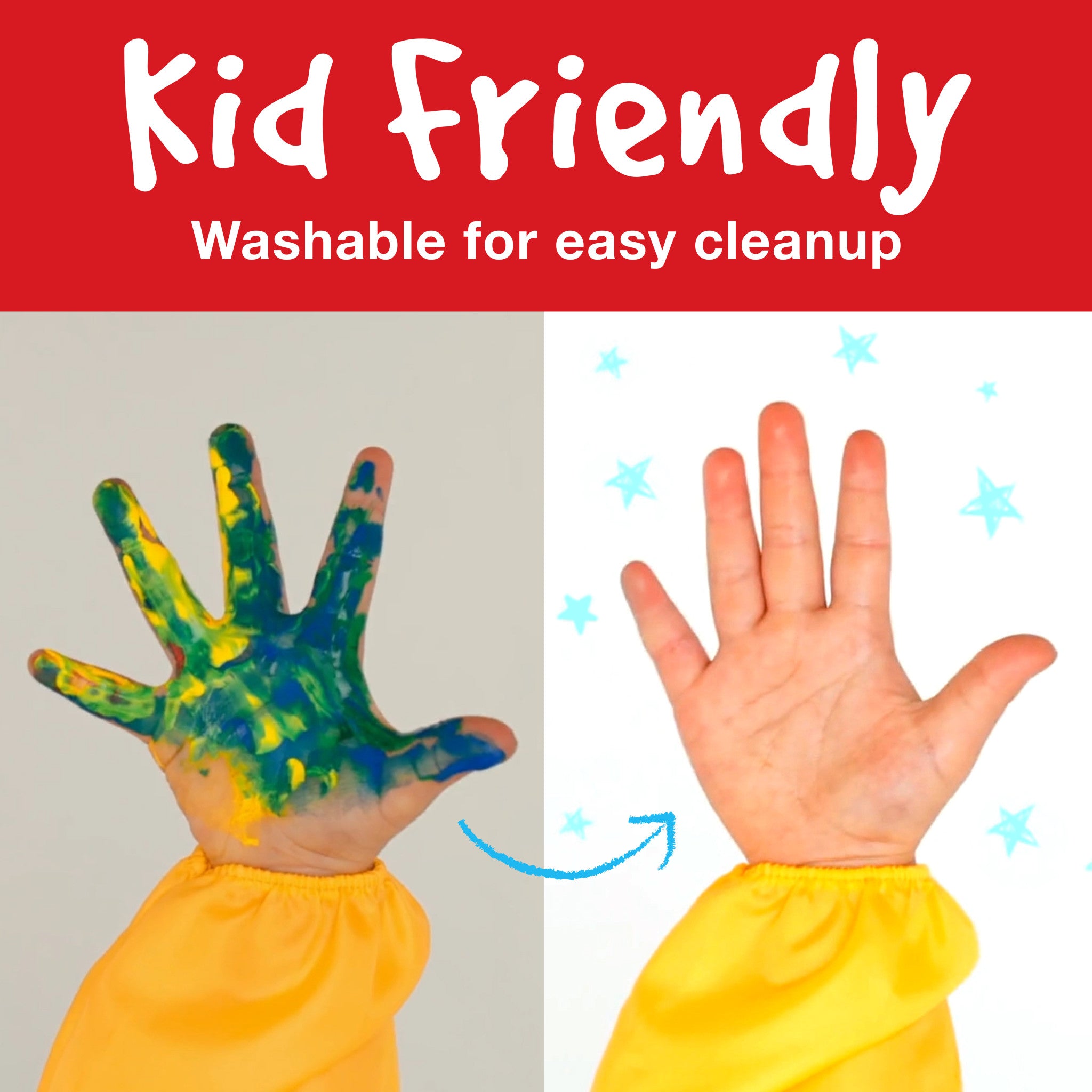 Little Creatives 6 Jumbo Washable Squeeze Paint Brushes for Kids - Non-Toxic Art Supplies for Toddler Painting, Classroom & DIY Crafts #281402