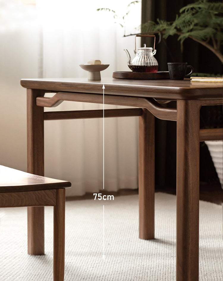 Premium Black Walnut & Ash Solid Wood Tea Table - Rustic Modern Coffee Table for Living Room, Lounge, or Office - Handcrafted Hardwood Furniture for Home Decor