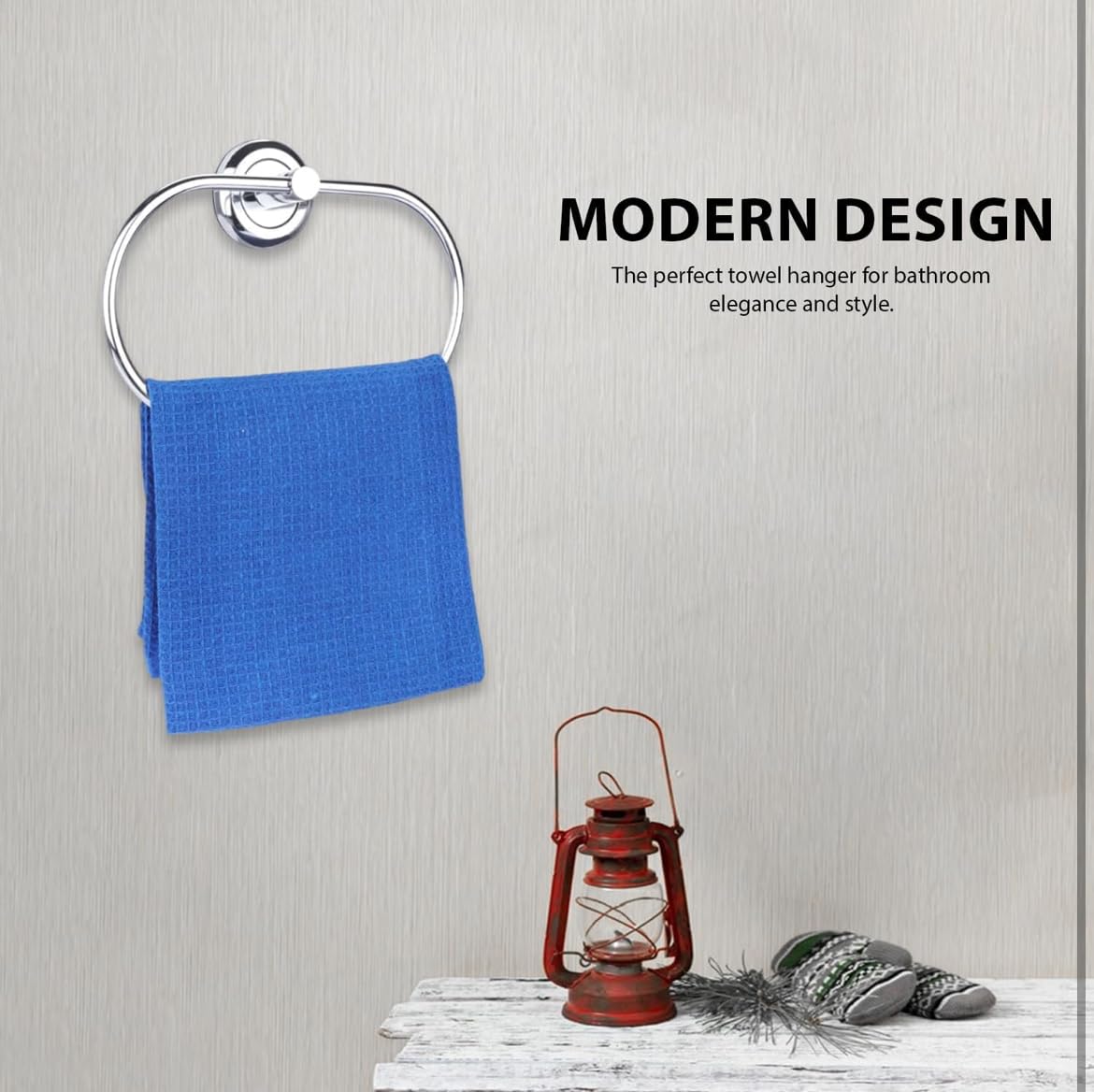 Stainless Steel Oval Towel Ring - Rustproof Bathroom Towel Holder & Hanger for Hand, Kitchen, or Bath Towels | Modern Bathroom Accessories & Cabinet Organizer | Perfect for Home, Hotel, or Spa Use