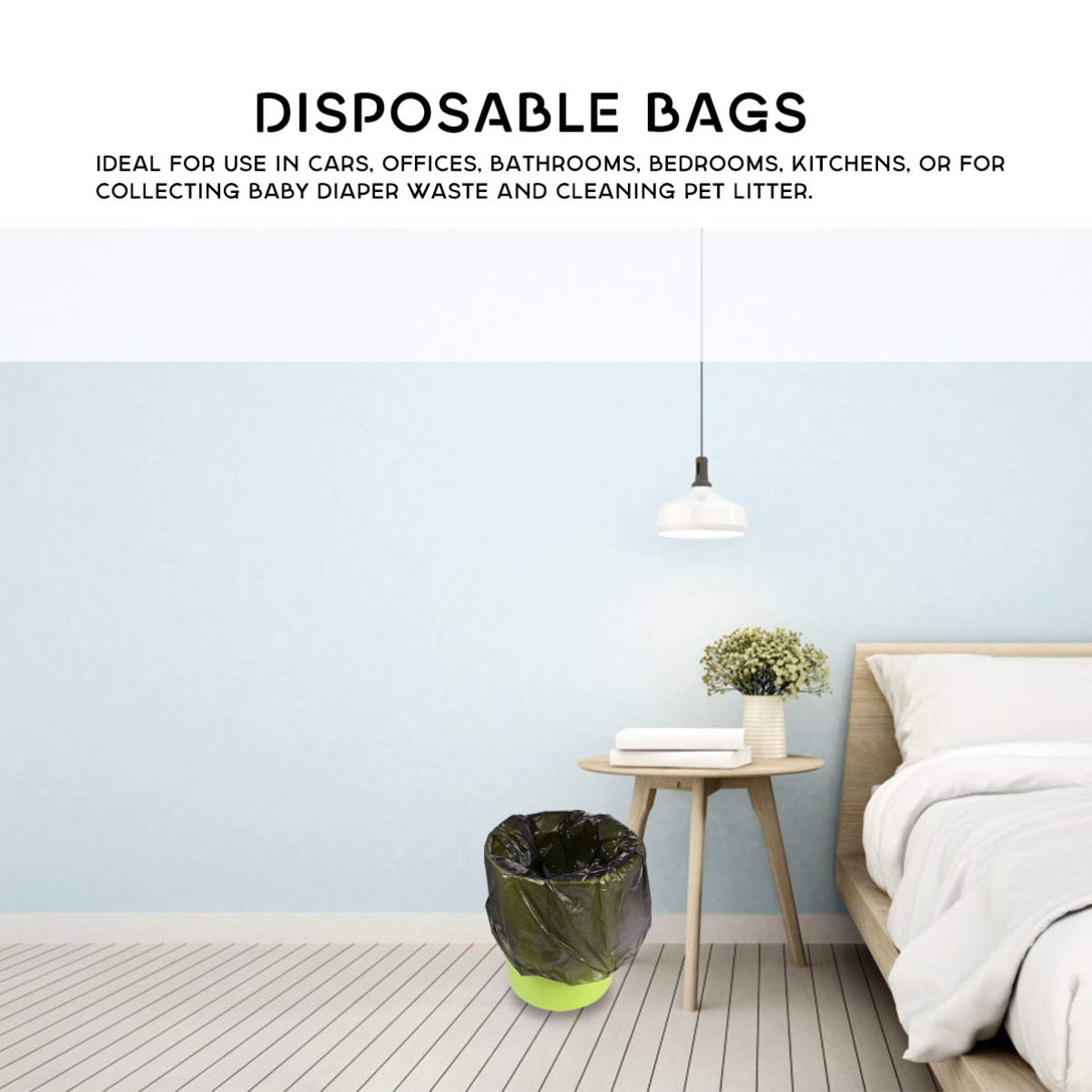 100pcs Heavy Duty Trash Bags for Kitchen & Outdoor Use
