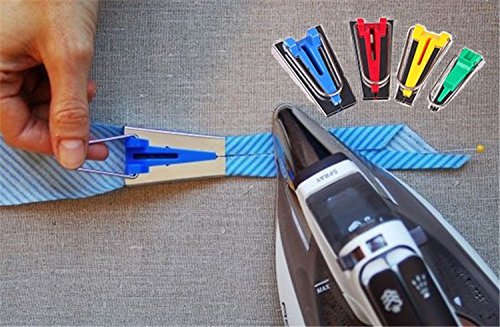 YEQIN 6MM/12MM/18MM/25MM Bias Tape Maker Tool Kit Set - 4 Sizes Fabric Binding Tools for DIY Sewing, Quilting & Dressmaking - Perfect for Creating Professional Edges on Garments, Home Decor and Craft Projects