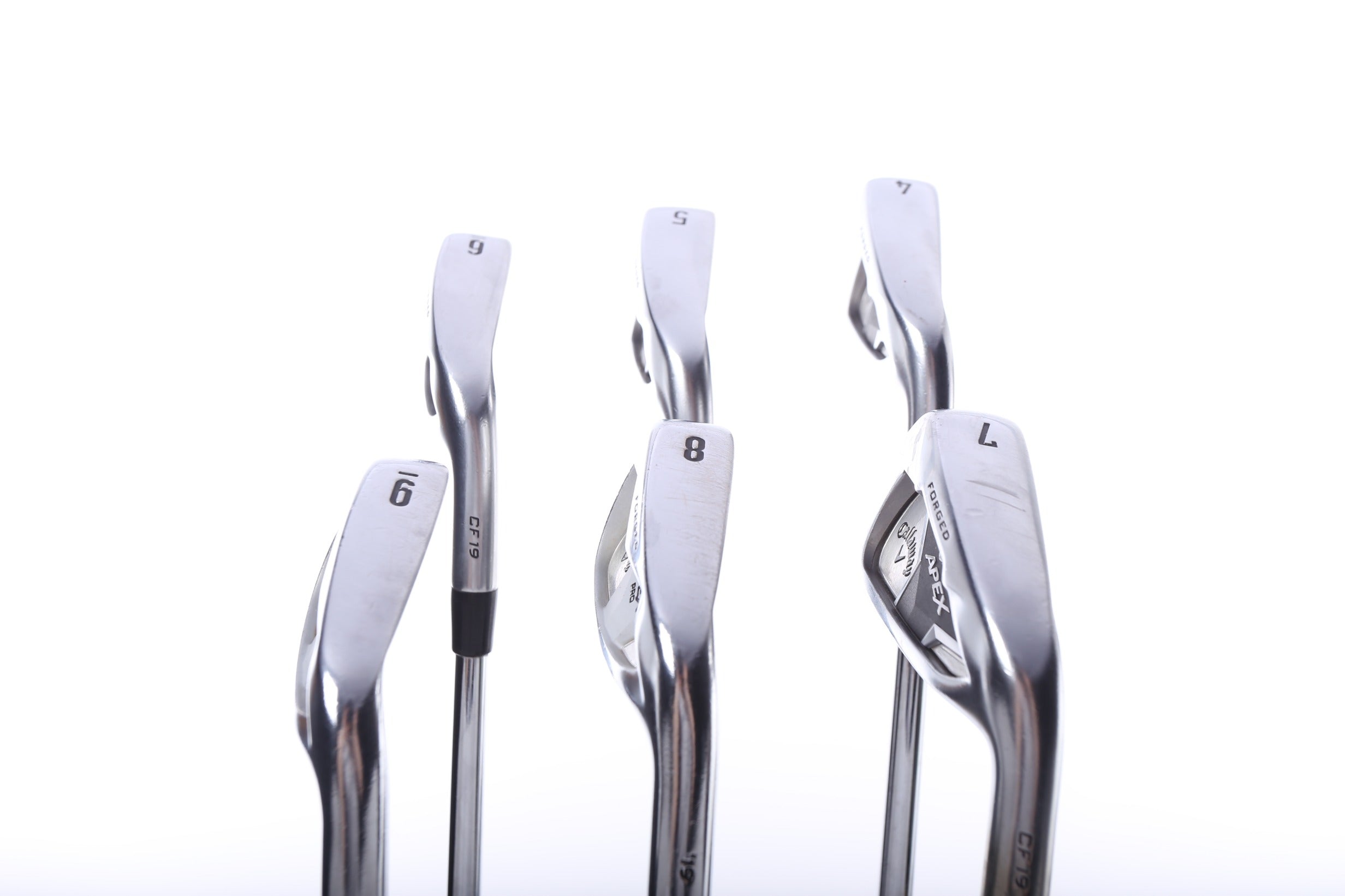 Used Callaway Apex 19 & Apex Pro 19 Iron Set - Right Handed 4-9 Irons with Stiff Plus Flex | Perfect for Golfers Seeking Premium Pre-Owned Clubs | Ideal for Driving Range Practice & Tournament Play