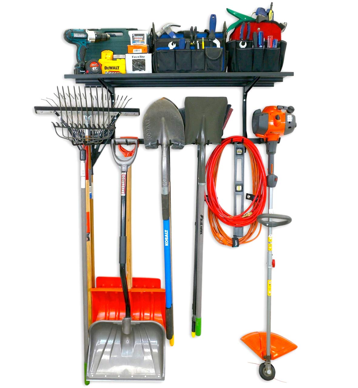 StoreYourBoard Heavy Duty Wall Mounted Storage Rack - 300 lbs Capacity Adjustable Garage Organizer with Hanging Hooks - Perfect for Skateboards, Bikes, Surfboards & Sports Equipment Storage