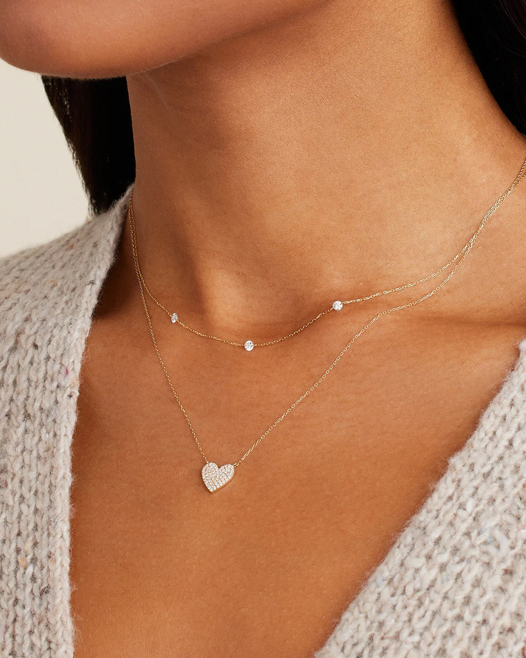 Exquisite Diamond Pavé Heart Pendant Necklace - 14K Gold Plated, Gift for Her, Valentine's Day, Anniversary & Romantic Occasions