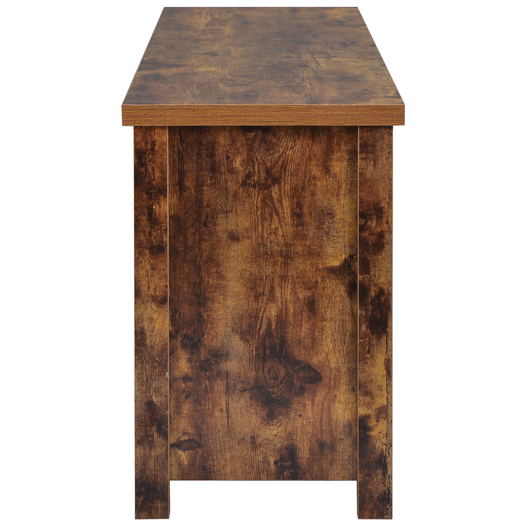 Farmhouse Wood TV Stand with Double Sliding Barn Doors & Open Shelves - Rustic Entertainment Center & Storage Cabinet for Living Room, Bedroom, or Home Office | Perfect for Organizing Media & Displaying Decor (Yellow+1)