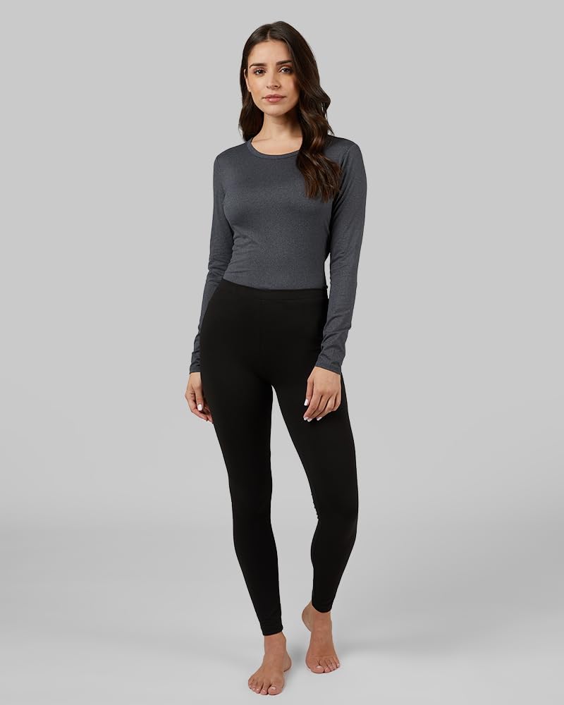 32 Degrees Heat Women's Lightweight Thermal Leggings - 4-Way Stretch, Form-Fitting Base Layer for Cold Weather - Perfect for Yoga, Running & Winter Outdoor Activities