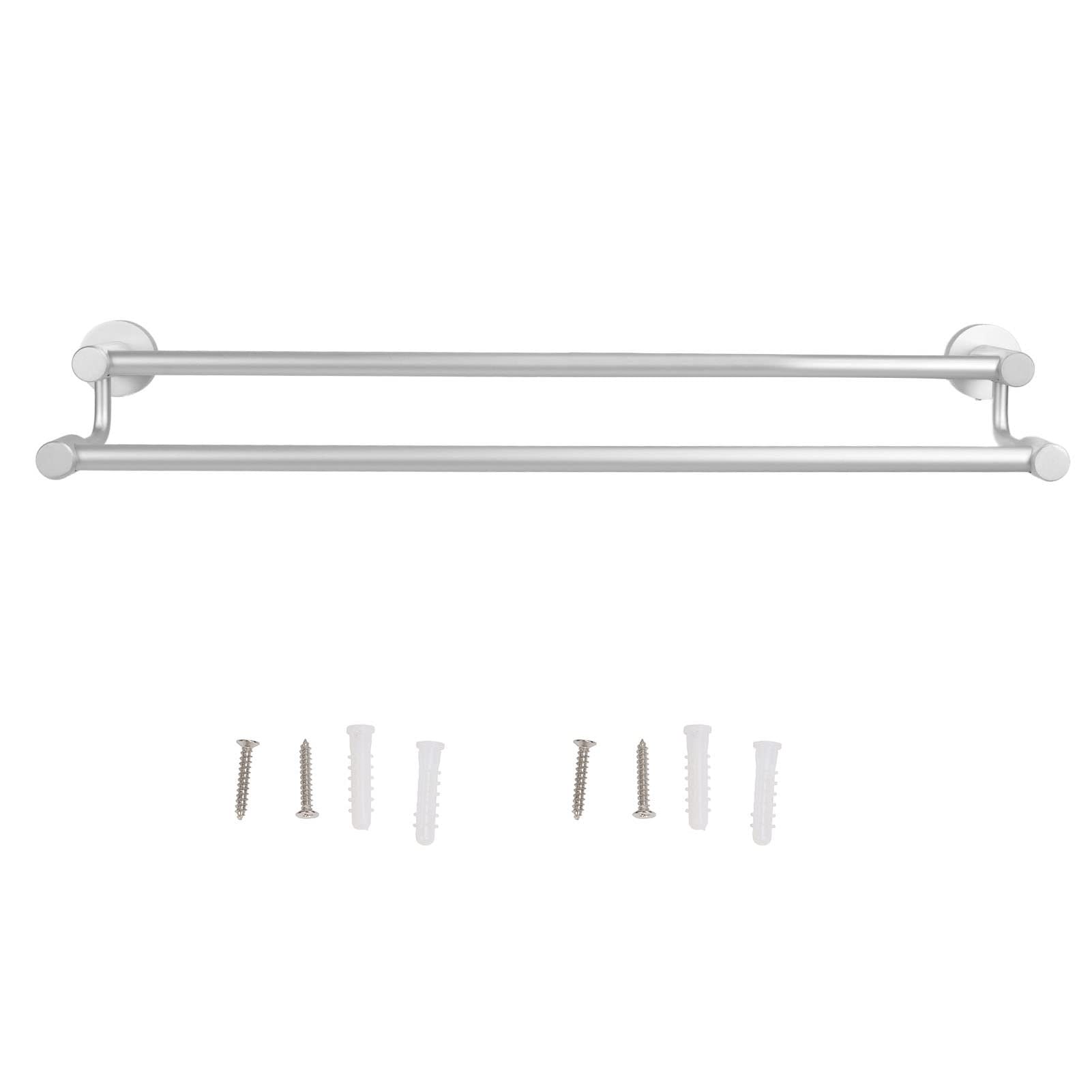 Omabeta Rust-Proof Wall Mounted Double Towel Rack - Scratch Resistant Aluminum Alloy Bathroom & Kitchen Towel Bar with Screw Fixing - Perfect for Spa, Hotel, and Home Bathroom Organization