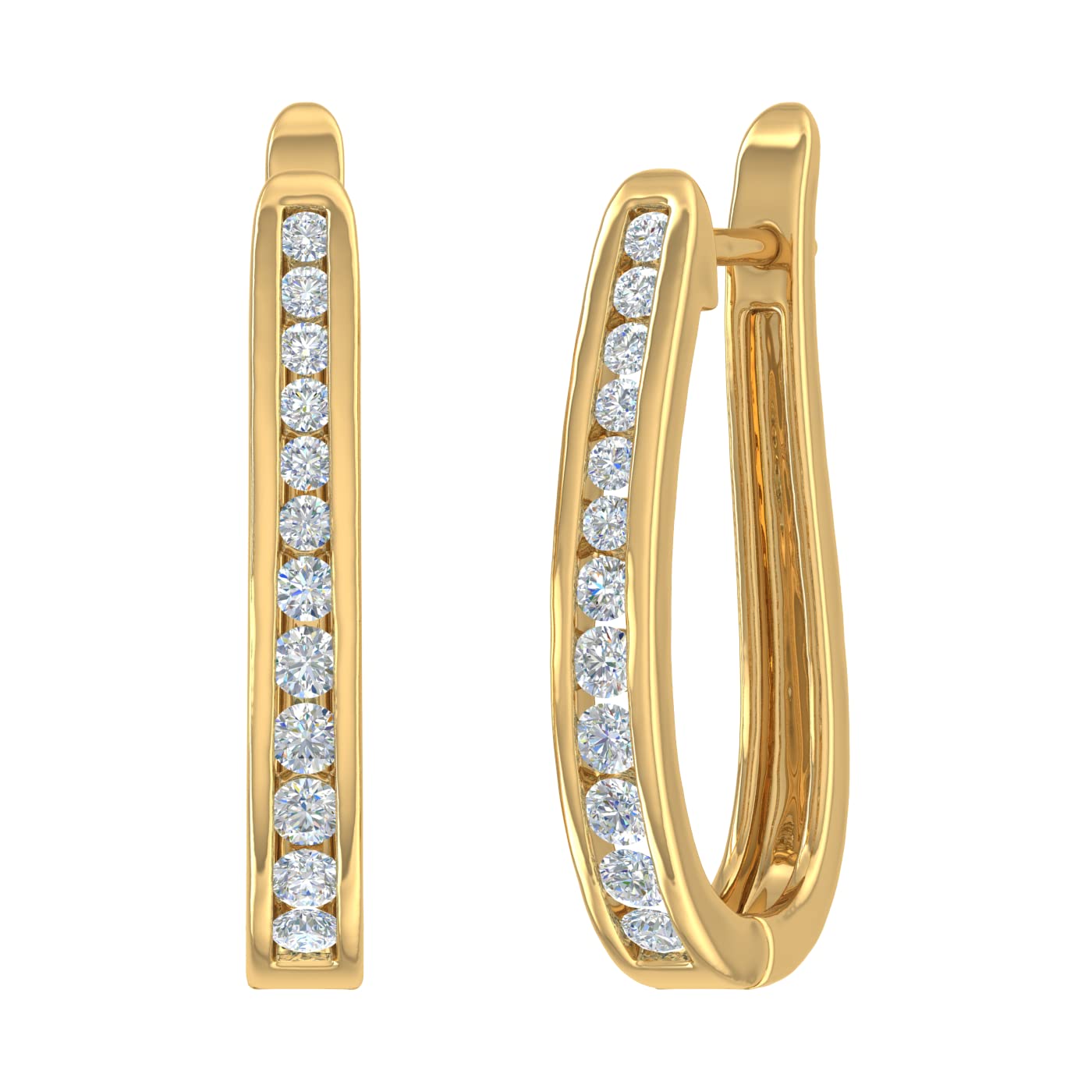 1/4 to 1/2 Carat Diamond Hoop Earrings in 10K Gold - Elegant Dainty Hoops for Women, Perfect for Everyday Wear, Date Night & Special Occasions
