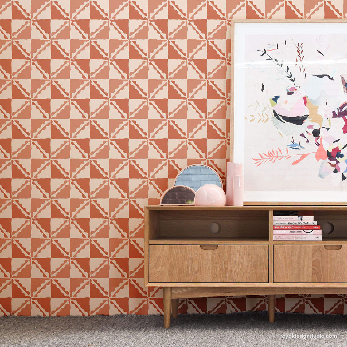 Java Check Pattern Wall Stencil - Reusable DIY Painting Template for Home Decor, Accent Walls, and Creative Projects