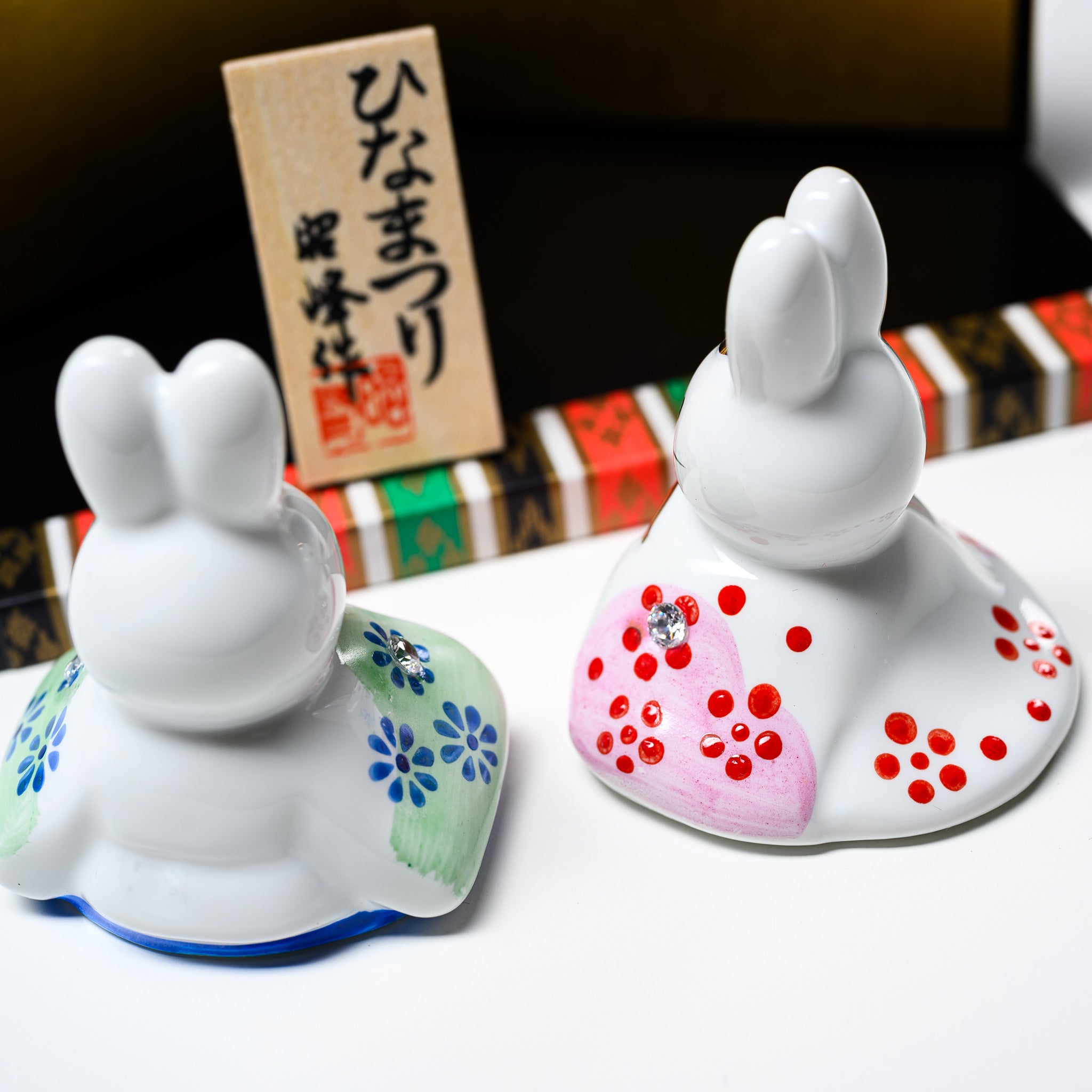 Seto Ware Japanese Lucky Rabbit Hina Doll - Traditional Ceramic Ornament for Hina Matsuri (Girls' Day Festival) | Home Decor, Gift for Spring Celebrations