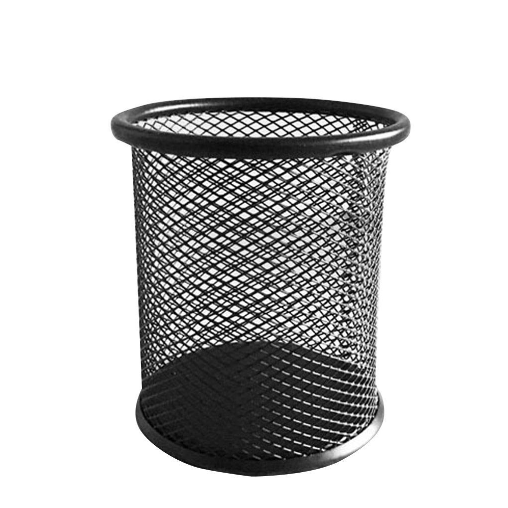 Metal Mesh Pen Holder - Cylinder Pencil Organizer for Office & Desk, Multi-Purpose Desktop Storage (Perfect for Home Office, School, and Workspace Organization)