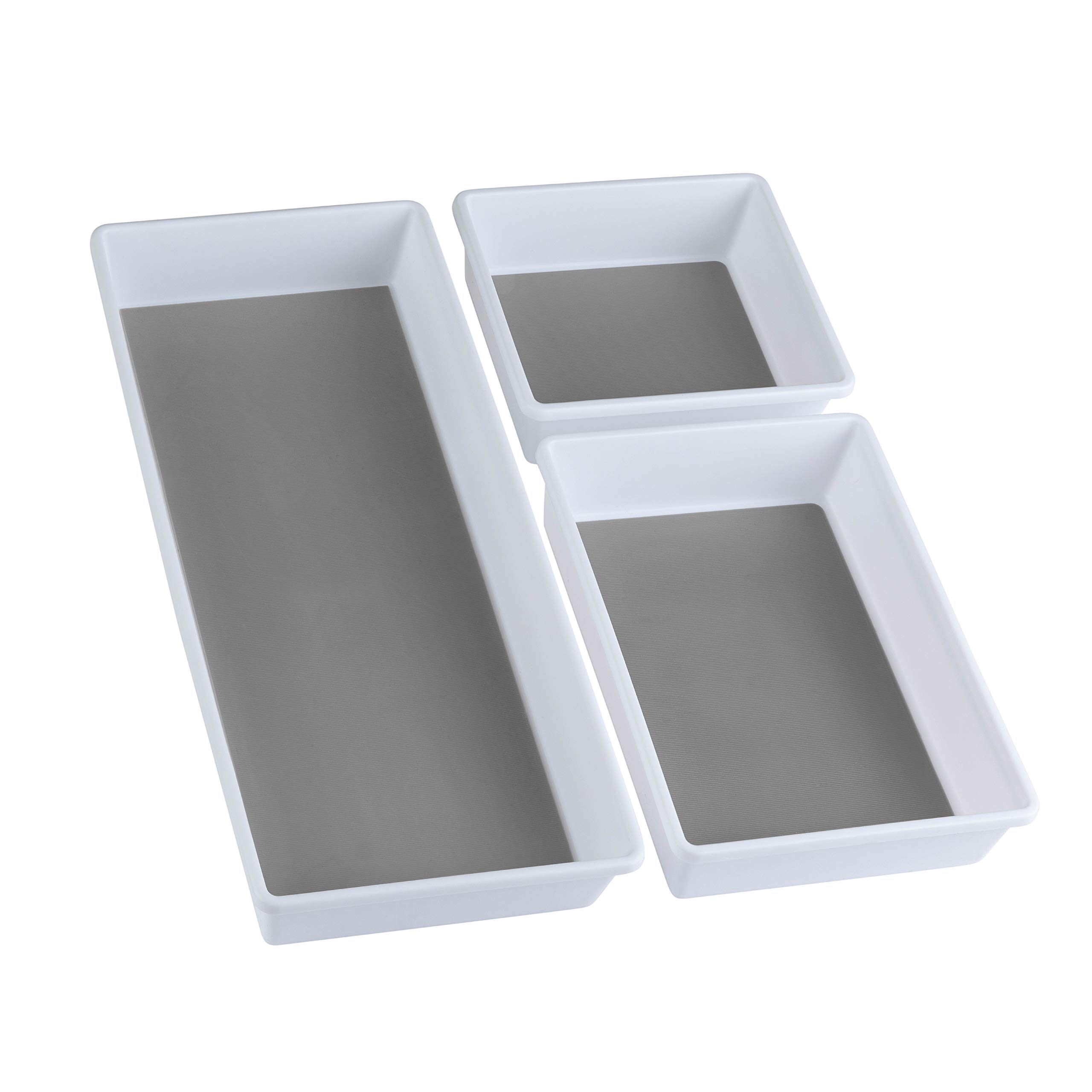3-Size Drawer Organizers Set - Perfect for Office, Kitchen, Desk & Junk Drawer Storage | Space-Saving Organization Trays for Utensils, Stationery & Small Items