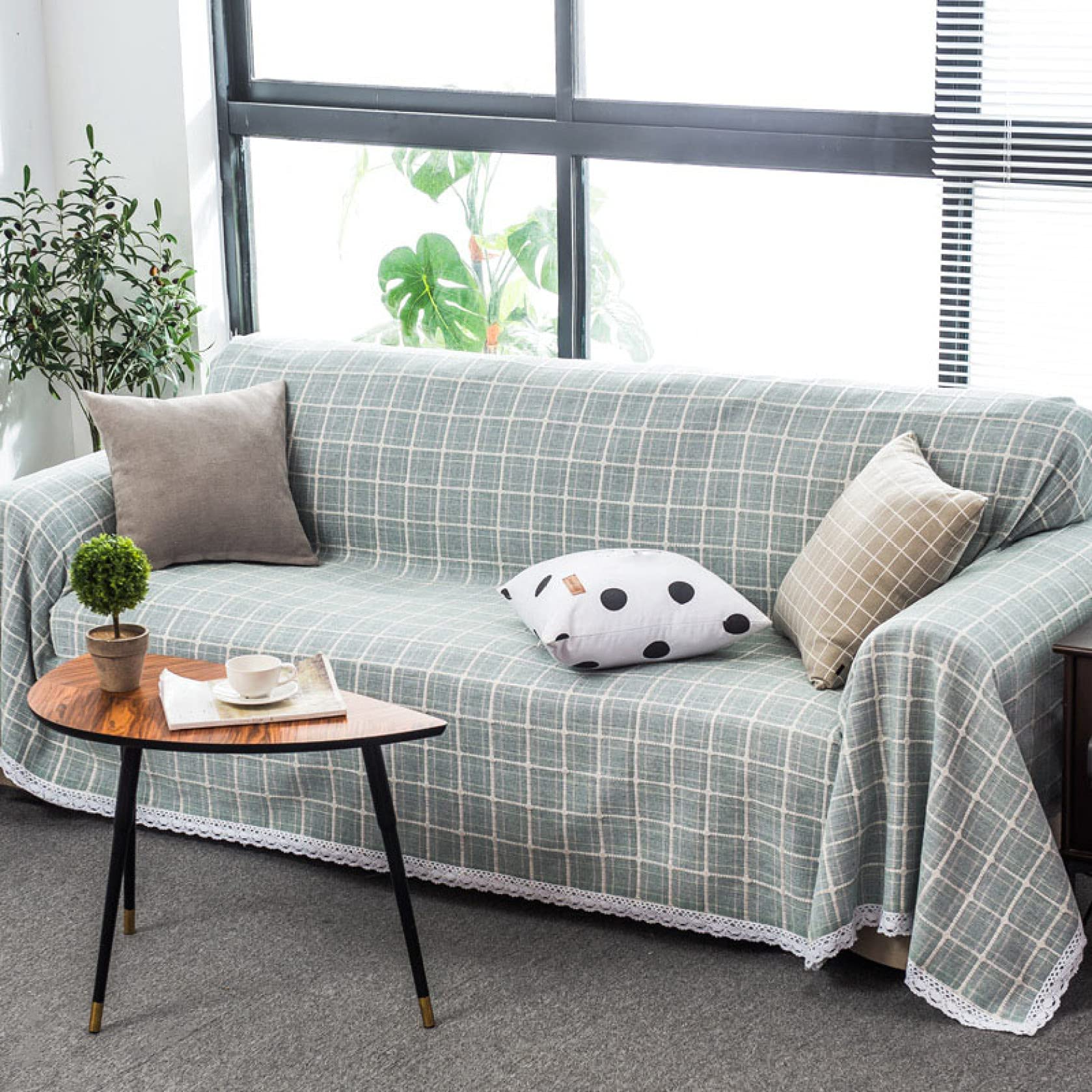 U-Shaped Non-Slip Sofa Cover - Breathable Polyester Furniture Protector with Anti-Skid Foam for Couches & Sectionals | Pet-Friendly Couch Slipcover for Dogs & Cats | Perfect for Living Room, Family Room & Pet Owners