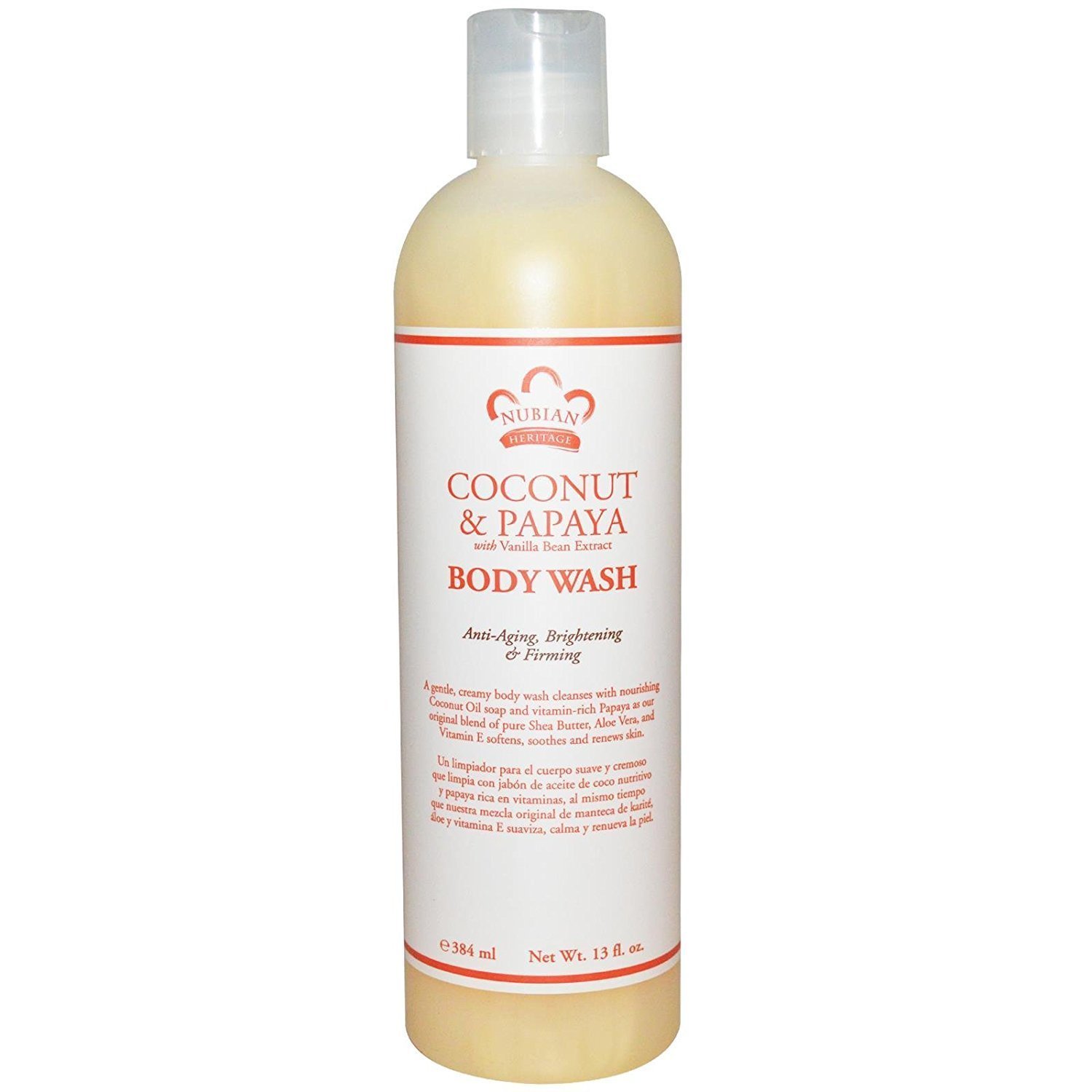 Nubian Heritage Coconut Papaya Body Wash - Moisturizing & Nourishing for Dry Skin - Perfect for Shower & Bath Relaxation