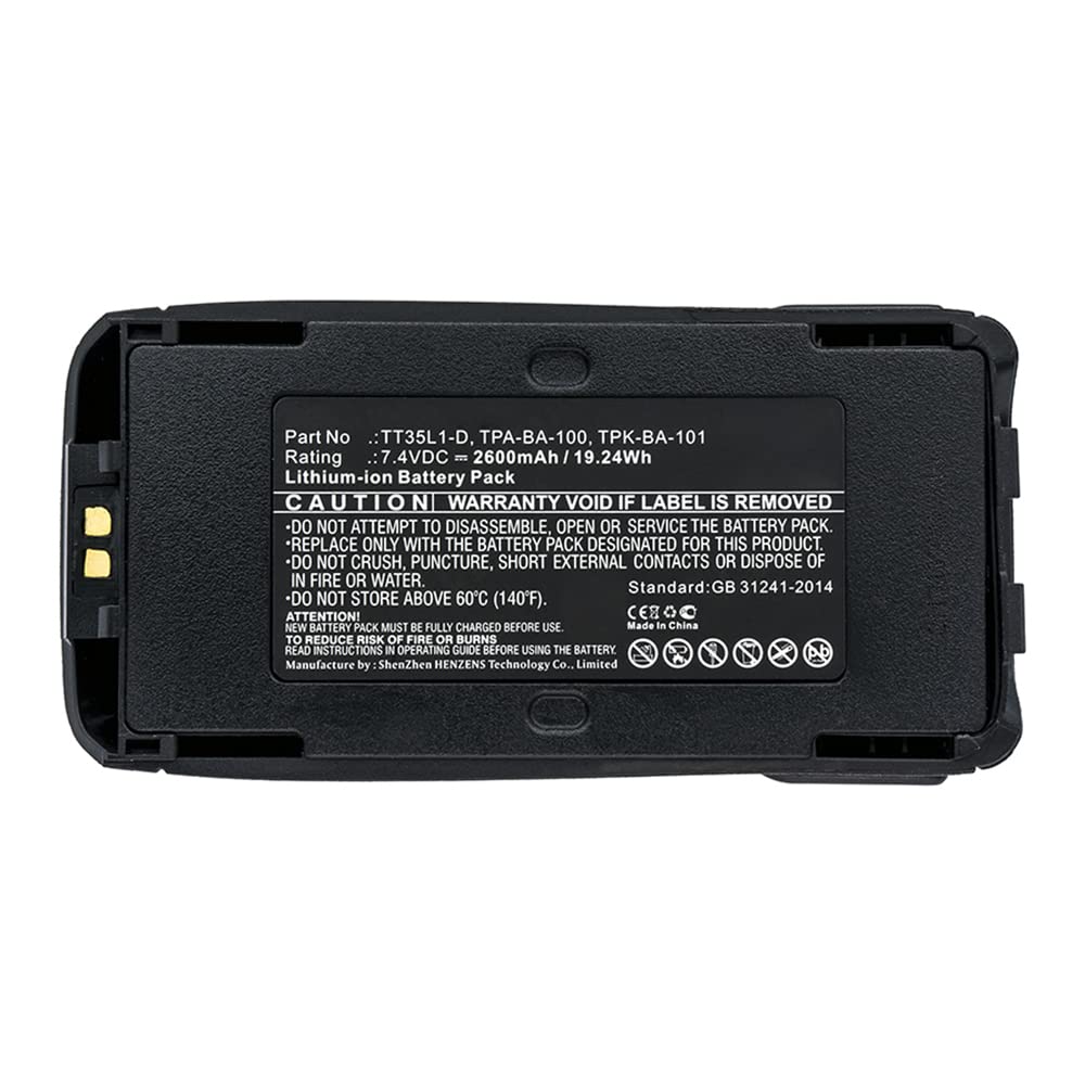 Synergy Digital 2-Way Radio Battery - 2600mAh Li-ion 7.4V Replacement for Tait TP8120 & T03-00011-CAAA | Long-Lasting Power for Construction, Security, and Emergency Communication