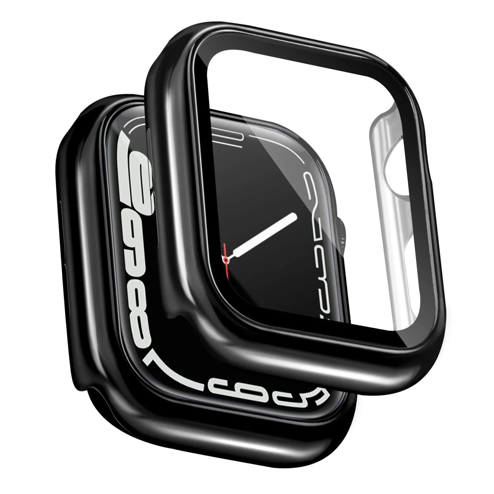 ORIbox Hard PC Case with Tempered Glass Screen Protector for Apple Watch Series 6/5/4/SE - Ultra-Thin HD Bumper Protective Cover (Black) - Perfect for Workouts, Outdoor Activities & Daily Use