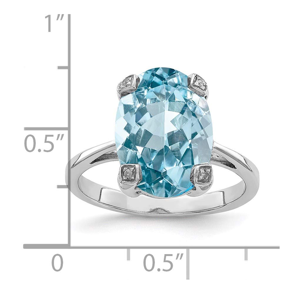 925 Sterling Silver Swiss Blue Topaz Ring - Women's Fine Jewelry Gift for Her - Perfect for Anniversaries & Special Occasions