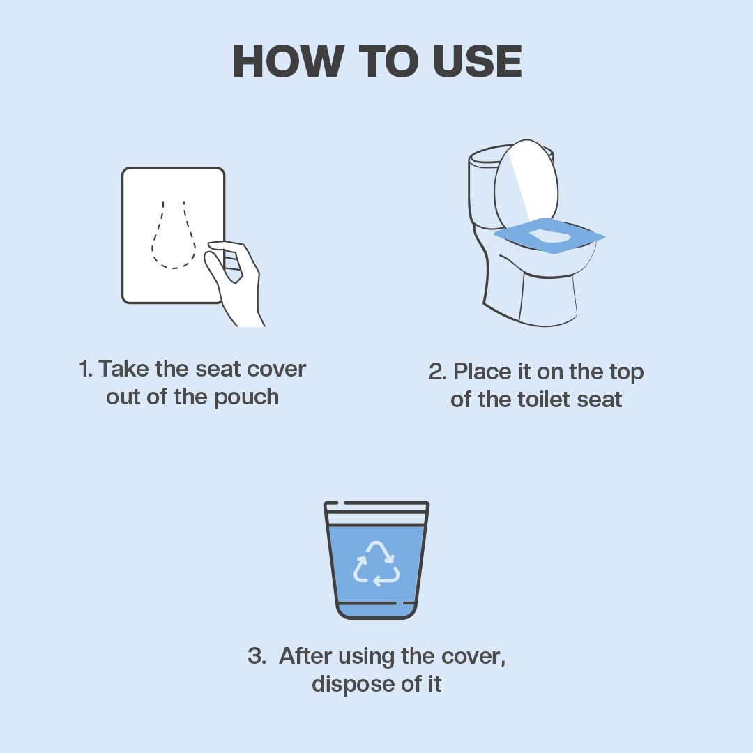 Pee Safe Disposable Toilet Seat Covers - 20 Pack | Germ Protection & UTI Prevention | Travel-Friendly & Eco-Friendly | Ideal for Public Restrooms, Airports & Camping Trips