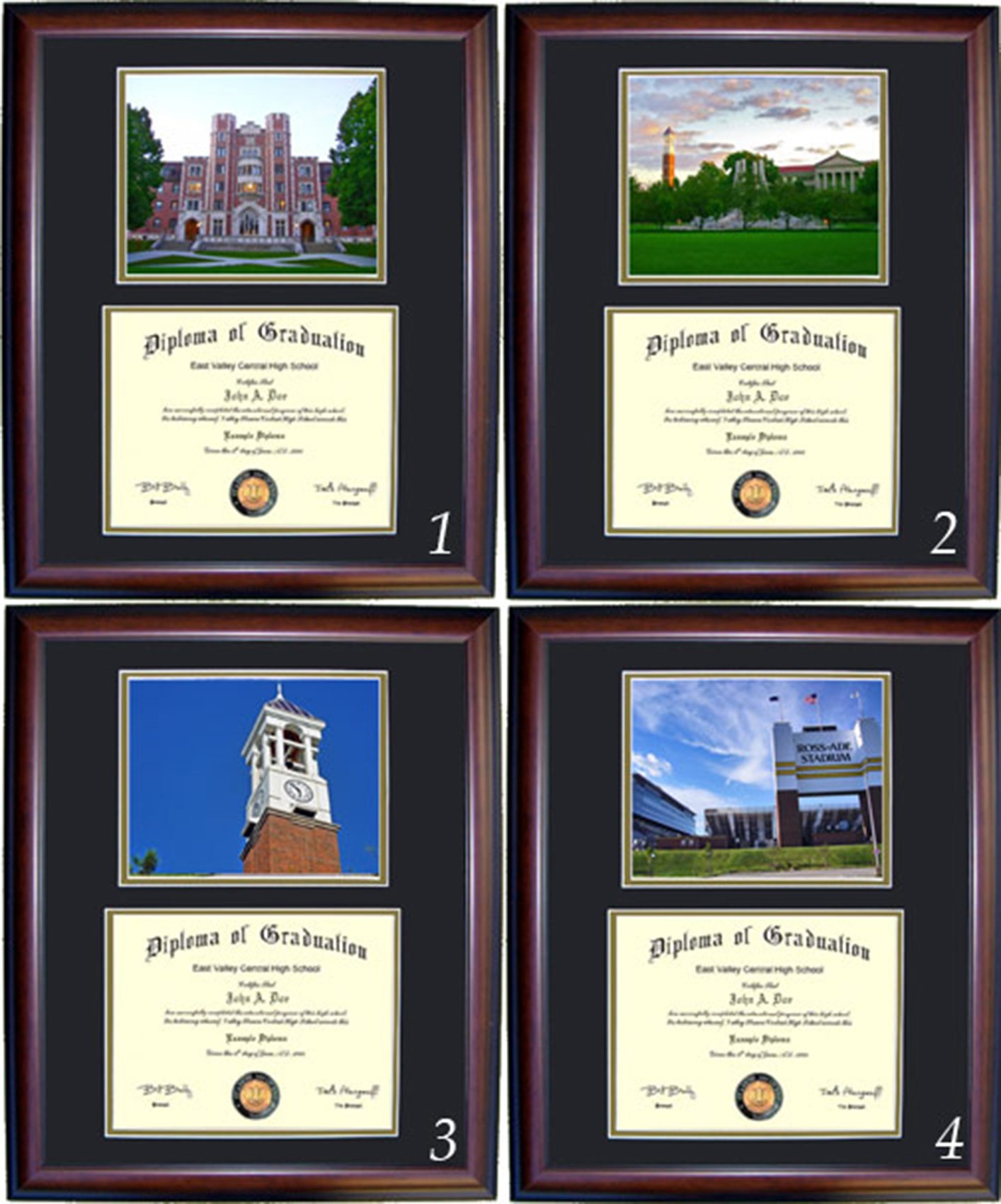 Purdue University Diploma Frame with Photo Insert - Premium Cherry or Walnut Wood Display Frame for Graduation Gifts & Office Decor