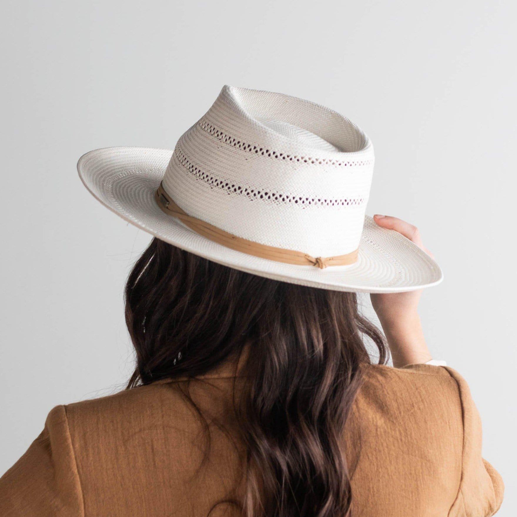Arlo Rancher Fedora Straw Hat for Men - Western Cowboy Hat with Wide Brim - Sun Protection Summer Hat for Outdoor, Rodeo, and Country Music Festivals