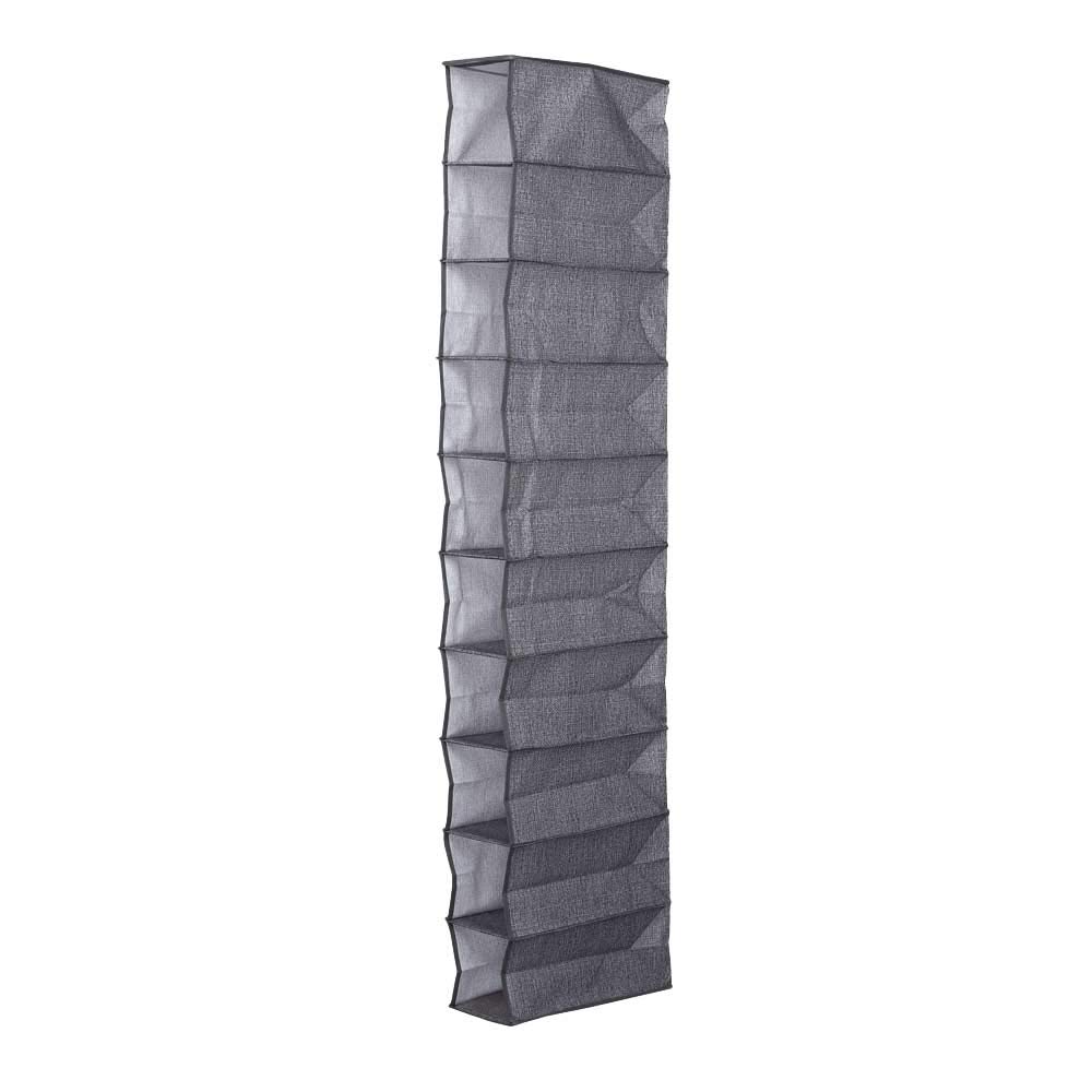 Whitmor Hanging Shoe Organizer - Space Saving Closet Storage Shelf for Sneakers, Sandals & Flip Flops | Crosshatch Gray | Perfect for Small Spaces, Dorm Rooms & Apartment Closets