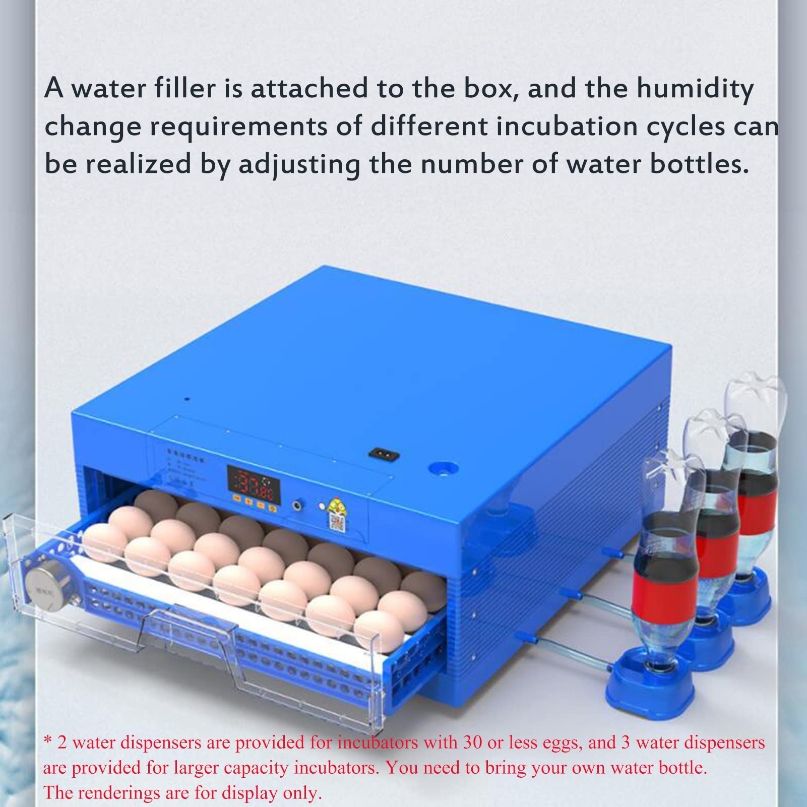 Automatic Egg Incubator for Chicken Duck Goose - 129 Eggs Capacity with LED Display, Auto Turning, Temperature Control & Ventilation System - Perfect for Home Poultry Farming and Hatching Birds