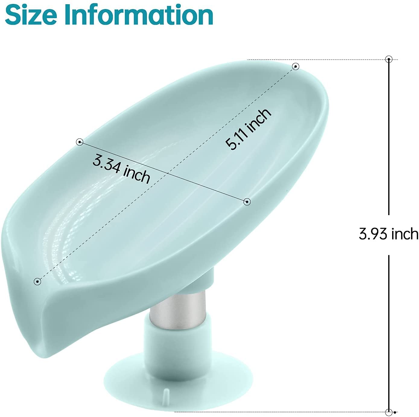 Six Sigma Leaf-Shaped Self-Draining Soap Dish with Suction Cups - Plastic Bathroom & Kitchen Soap Holder for Shower, Bathtub, Sink - Easy to Clean, Durable & Stylish (Multicolor, Pack of 1) - Perfect for Keeping Countertops Dry & Organized in Wet Areas