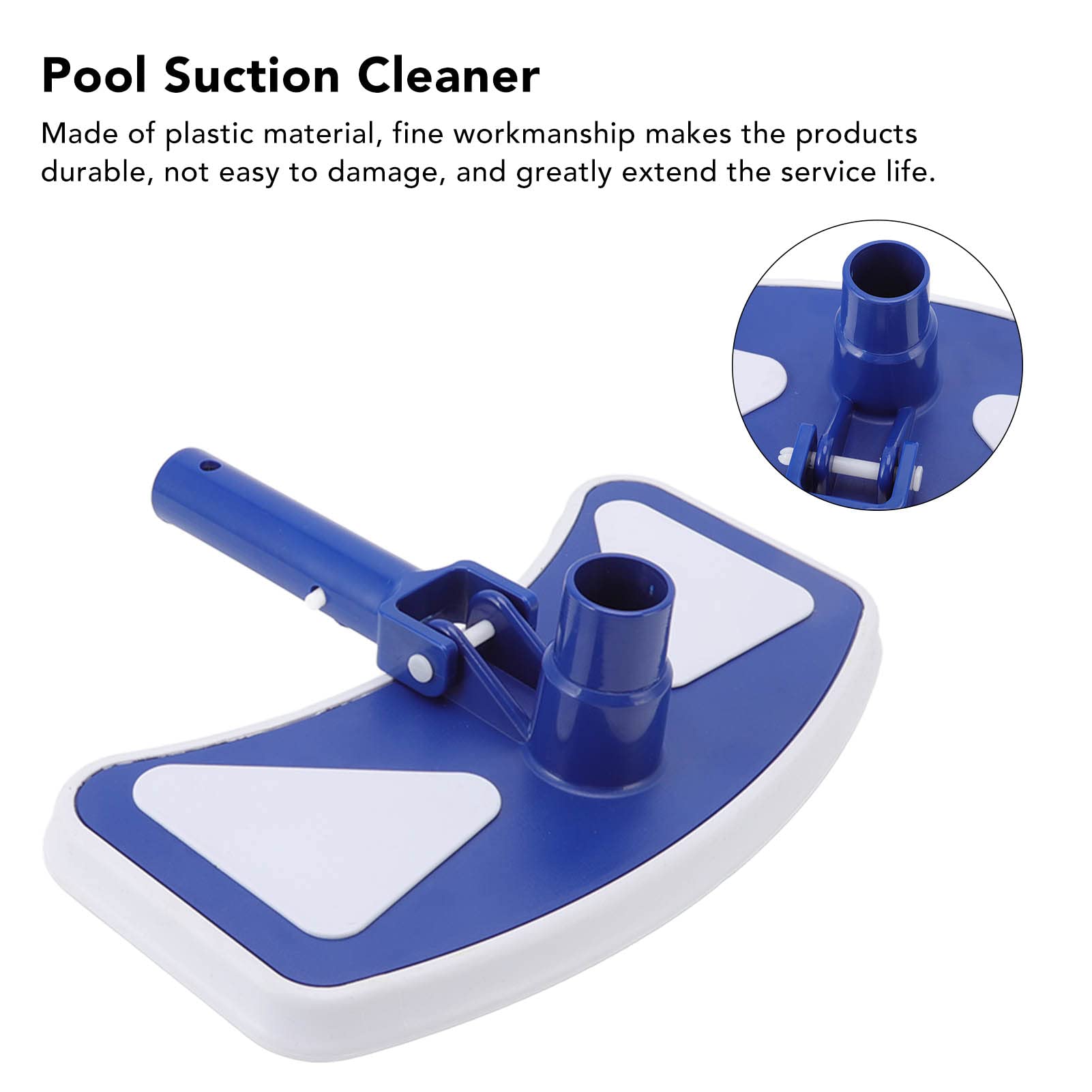 Pool Vacuum Head Replacement - Heavy Duty Weighted Suction Brush for In-Ground & Above Ground Pools | Swimming Pool Cleaning Accessories with Fish Shape Design (Blue) | Perfect for Weekly Maintenance and Debris Removal
