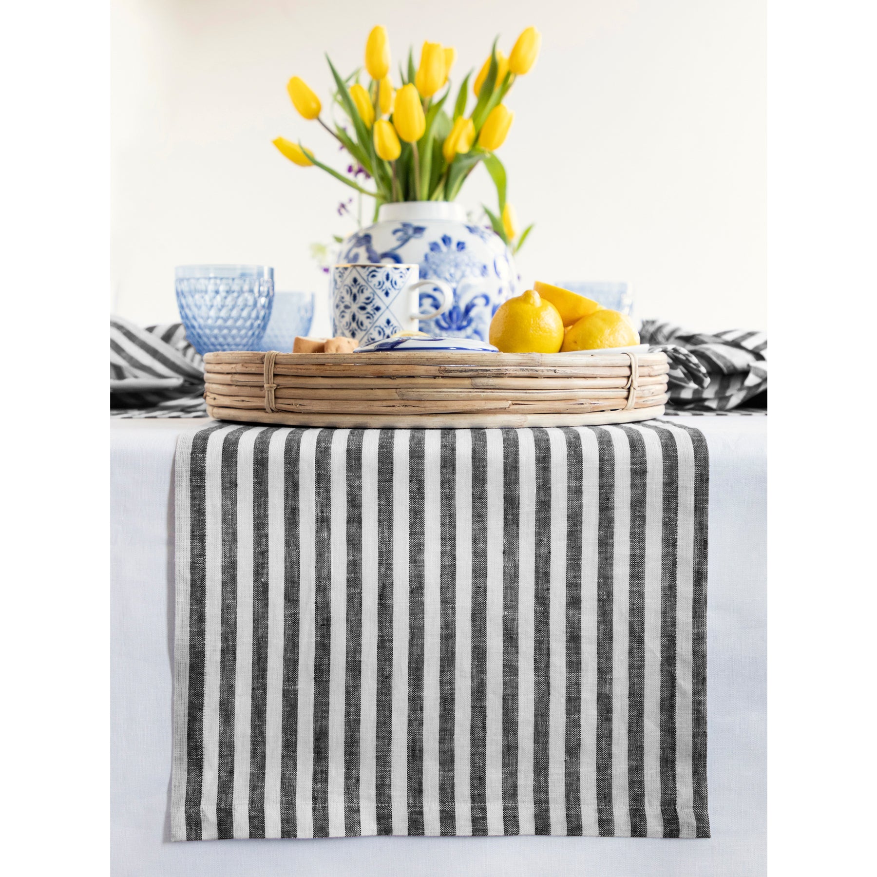 Cinnamon and White Amalfi Stripe