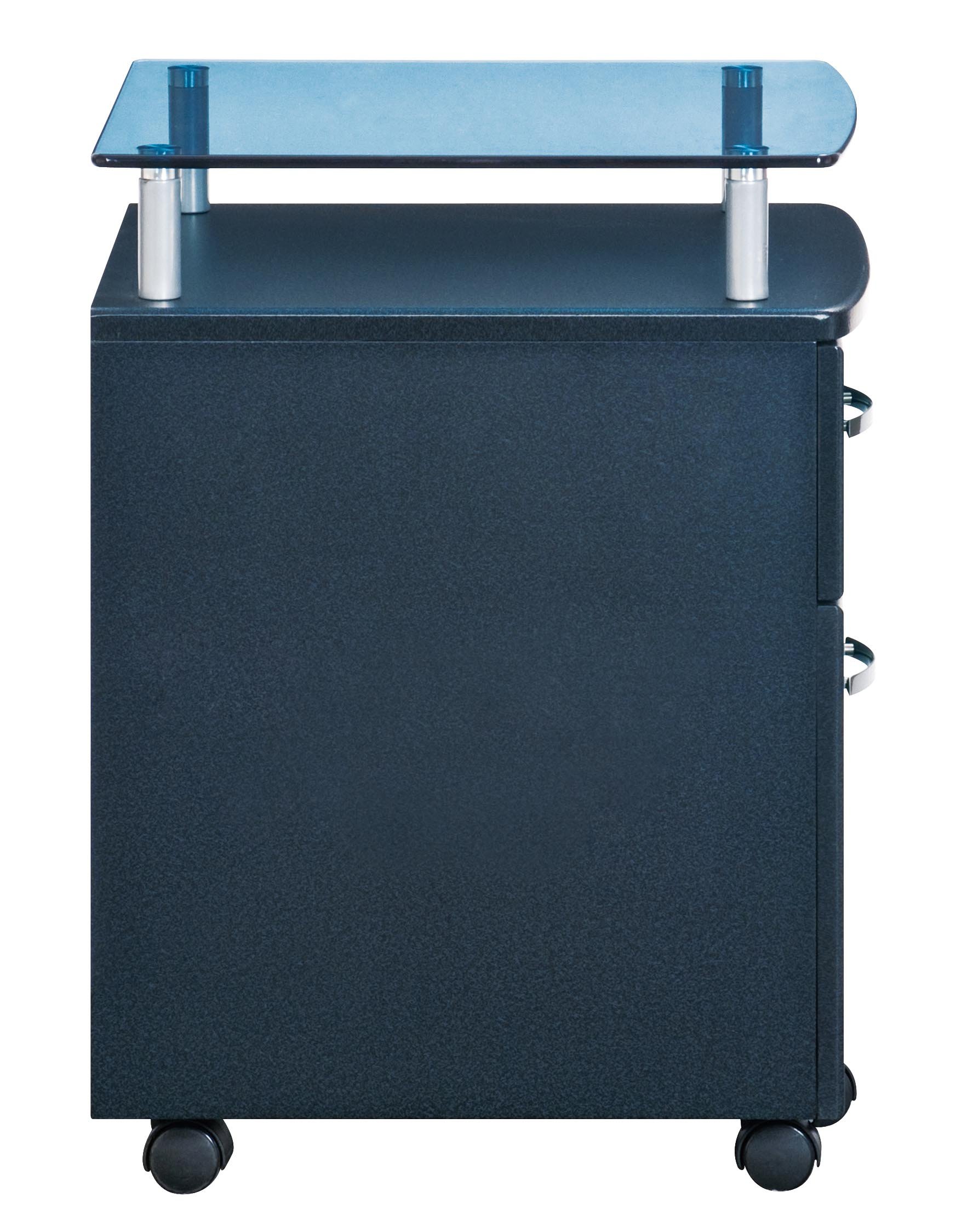 Techni Mobili Rolling File Cabinet with Glass Top - Graphite Office Storage Organizer for Documents, Files & Supplies | Perfect for Home Office, Business & Workspace Organization