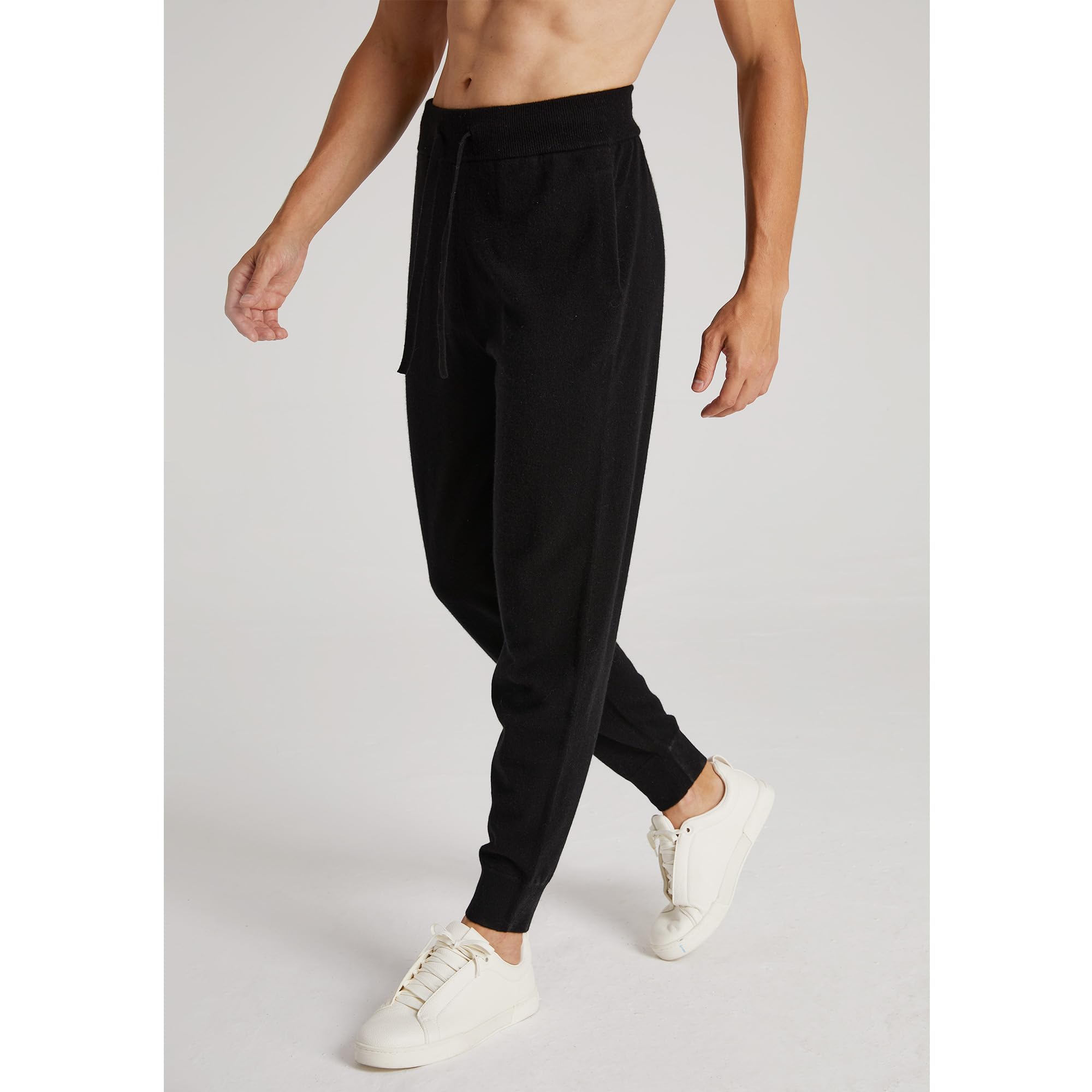 Premium Men's Cashmere Jogger Sweatpants - Ultra Soft & Warm Winter Lounge Pants with Adjustable Drawstring Waist | 37.5° Heat Technology | Perfect for Home, Travel & Casual Wear